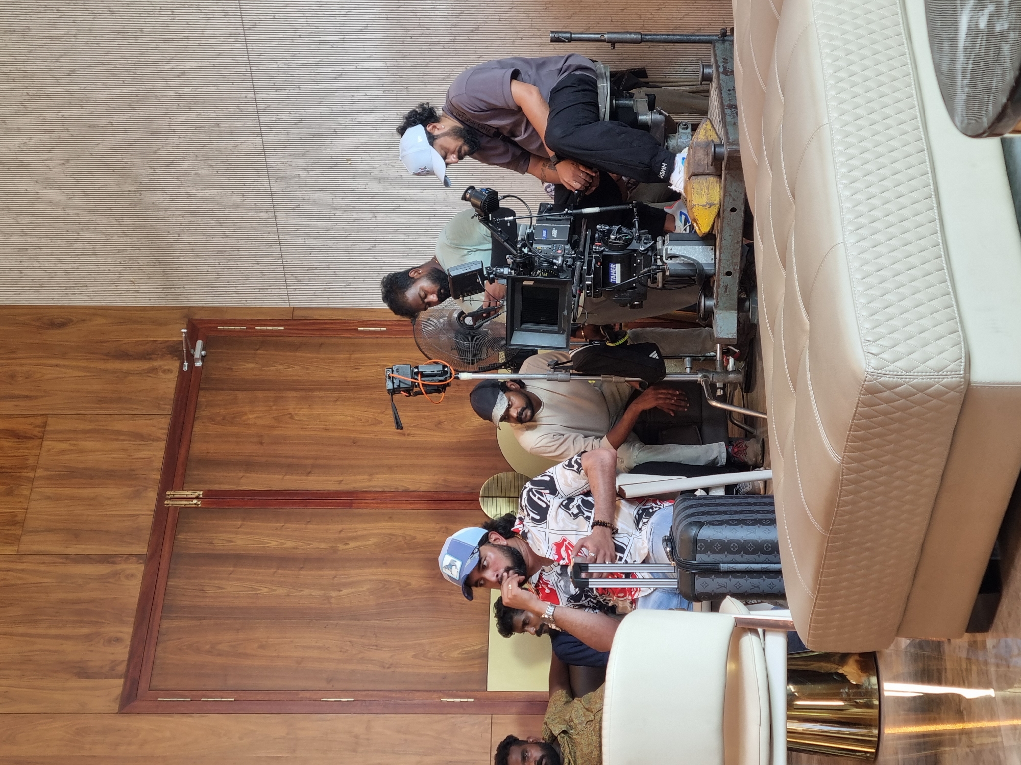 Film crew conducts morning shoot in Kottukkara, India
