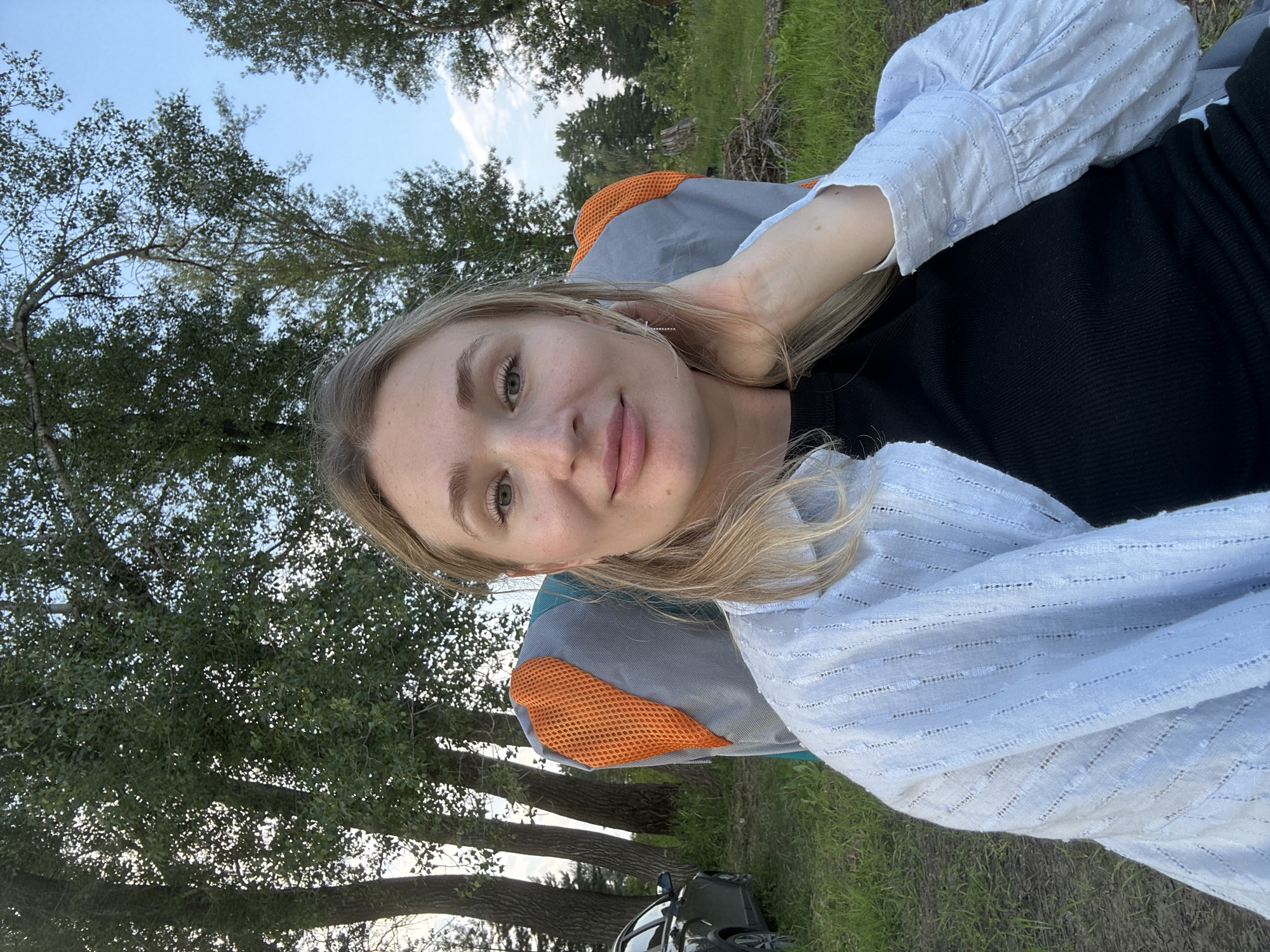 Riverside camping in rural Russia on a sunny afternoon