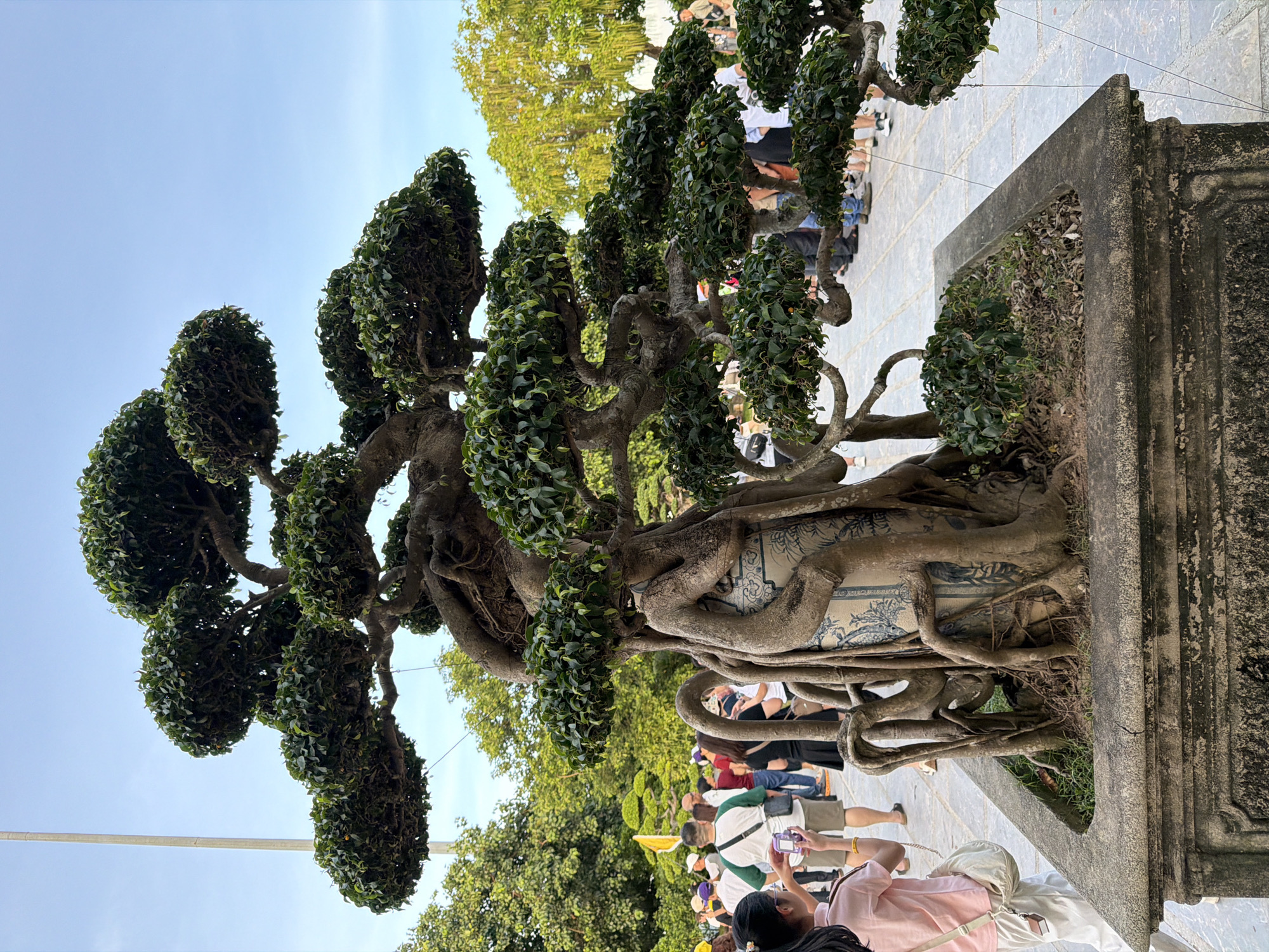 Tourists photograph Lady Buddha statue at Da Nang temple