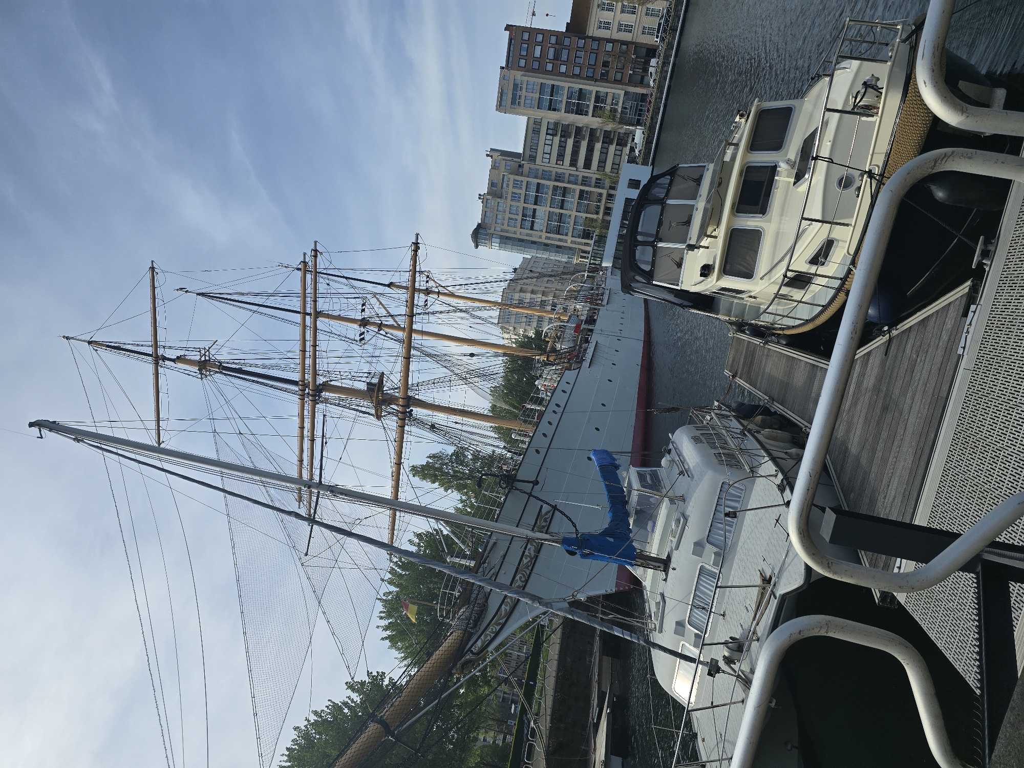 Historic sailing ship Mercator docked at Ostend harbor