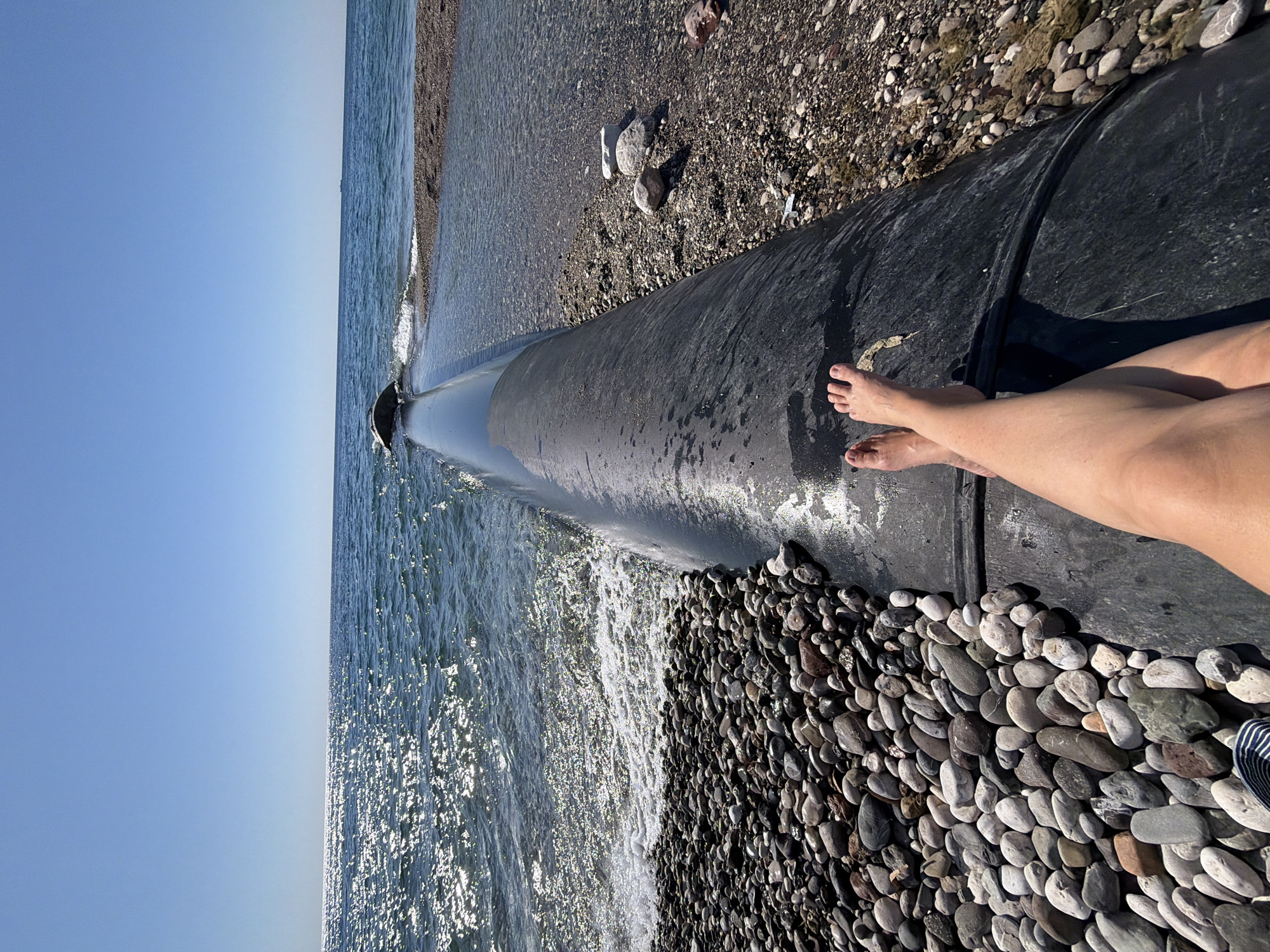 Lazy summer morning along Kemer's pebble shoreline