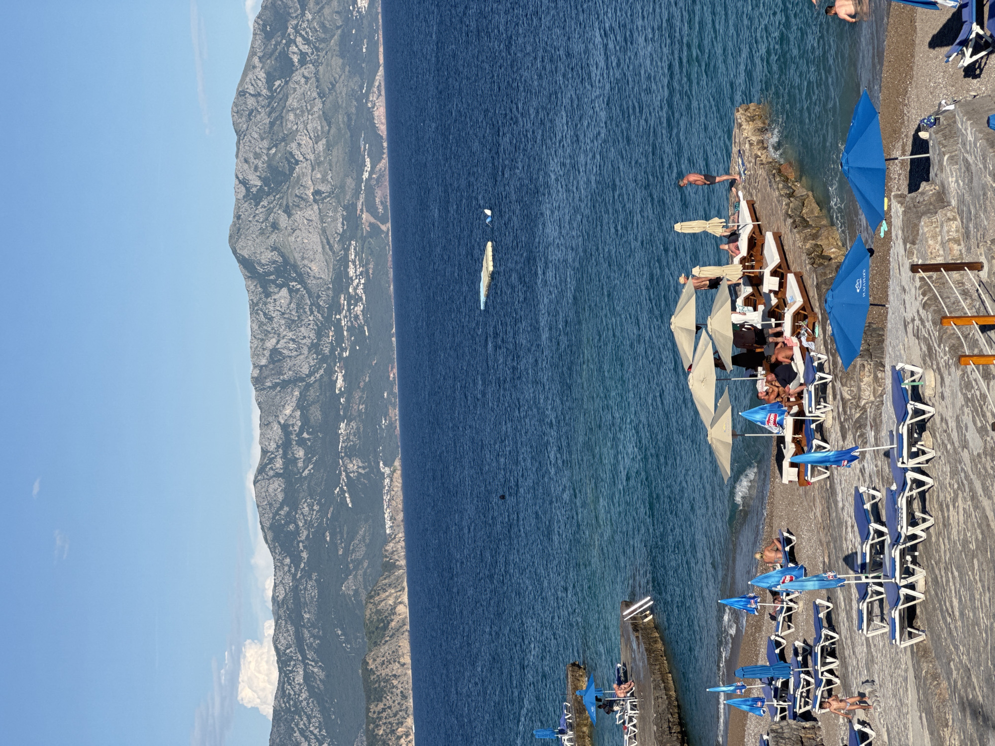 Lazy beach club afternoon on the Montenegrin Adriatic coast