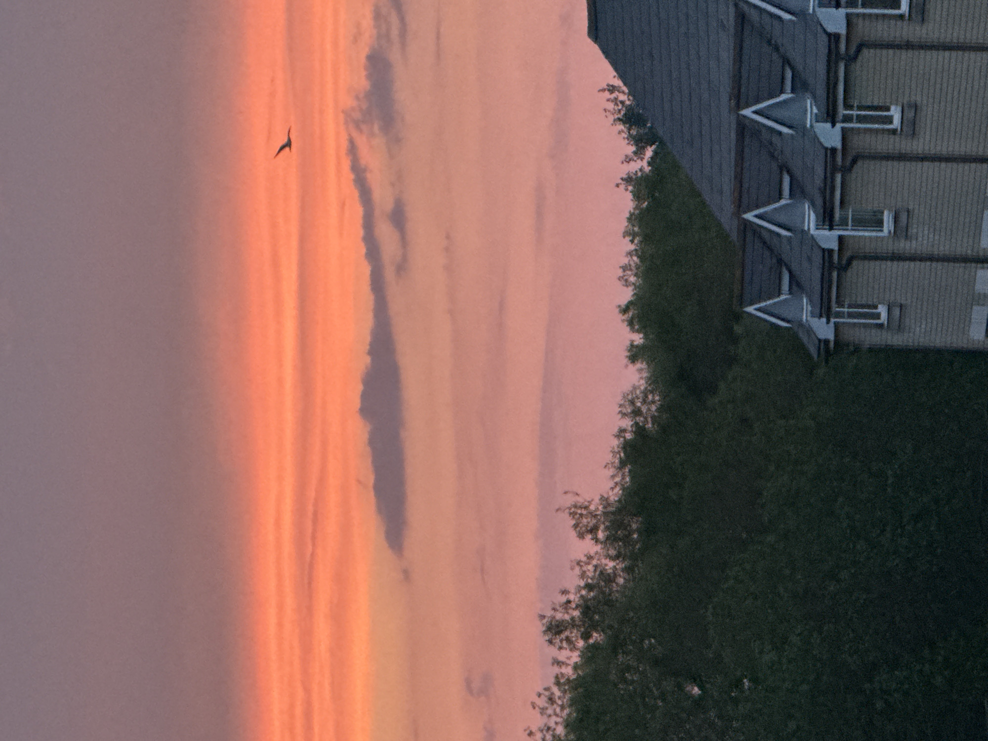 Sunset observed over Great Yarmouth residential areas, May 26