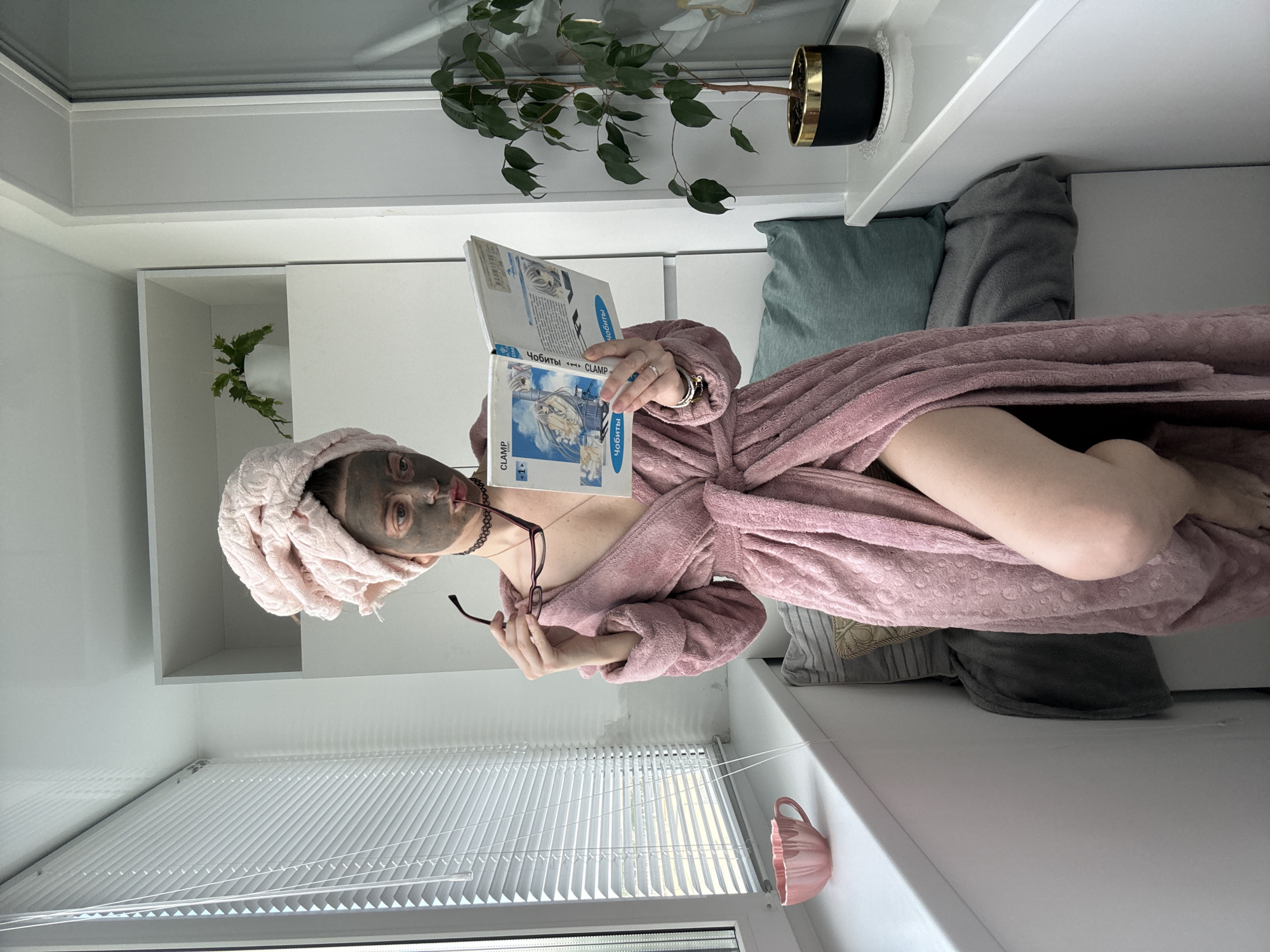Morning skincare routine captured in a cozy #GRWM moment
