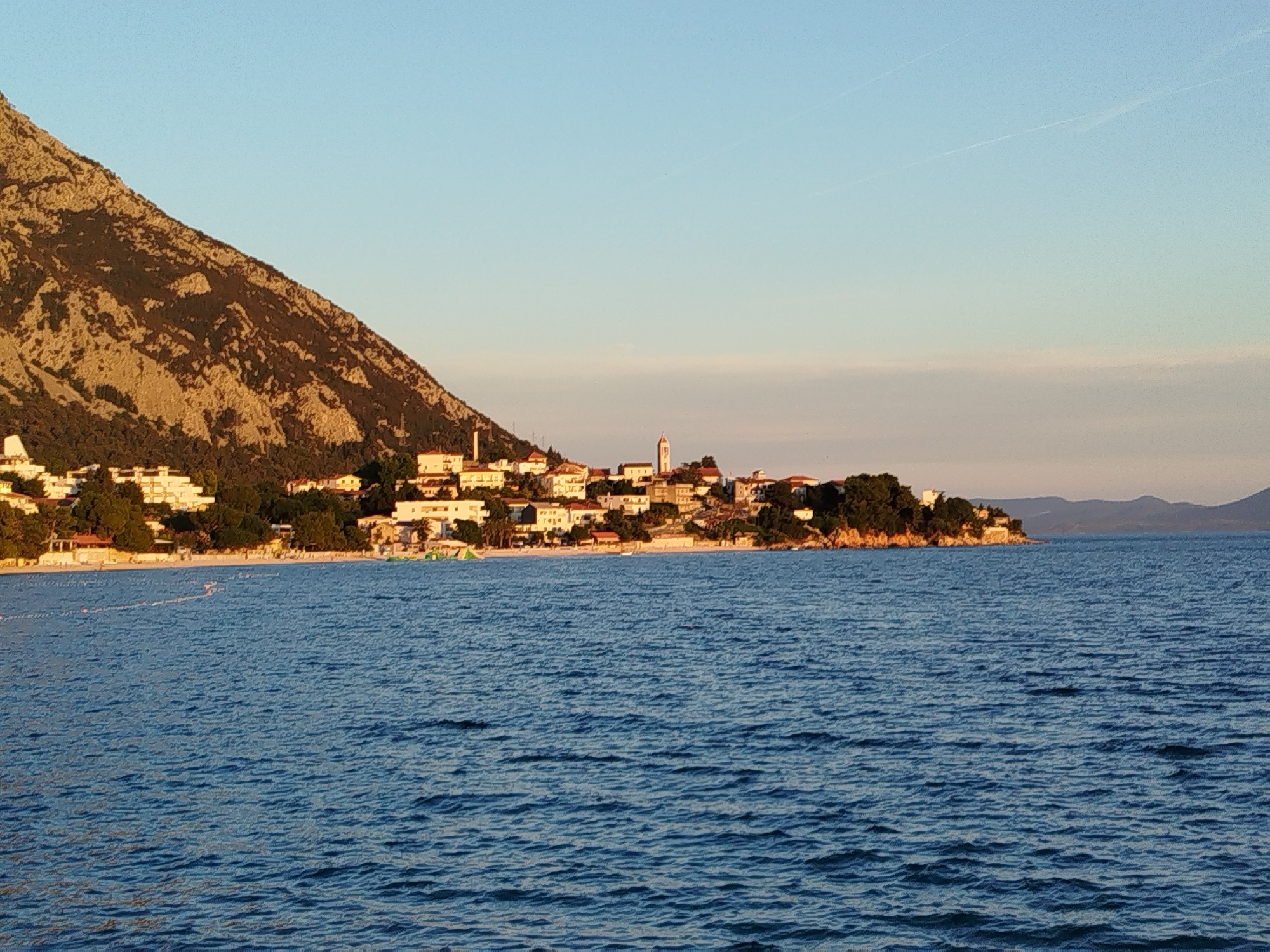 Sunset along the Adriatic coast in Gradac, Croatia