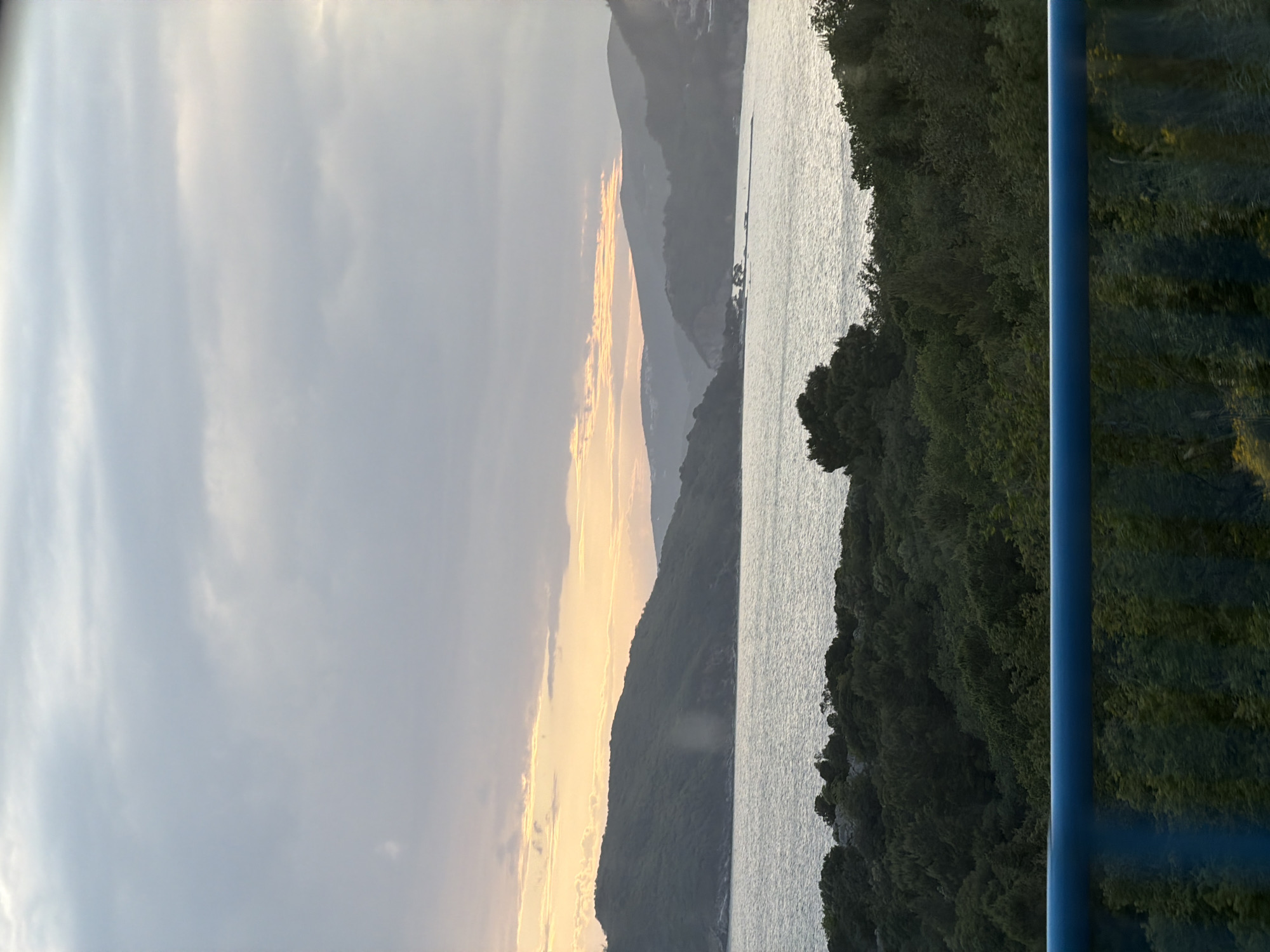 Sunset observed over Sveti Stefan, Montenegro coastline
