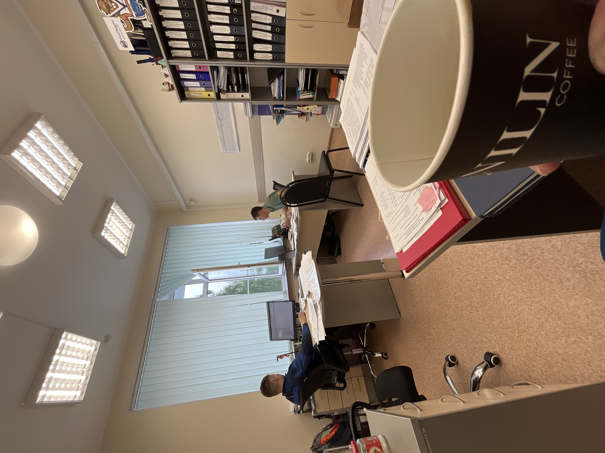 Early morning office moment captured in Chaikovsky, Russia