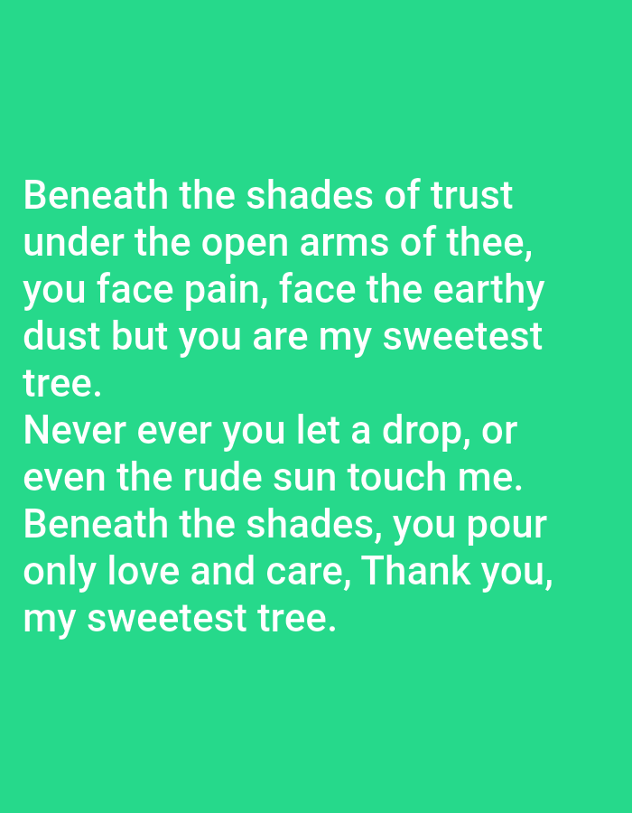 Inspirational quotes and poems displayed on green backgrounds