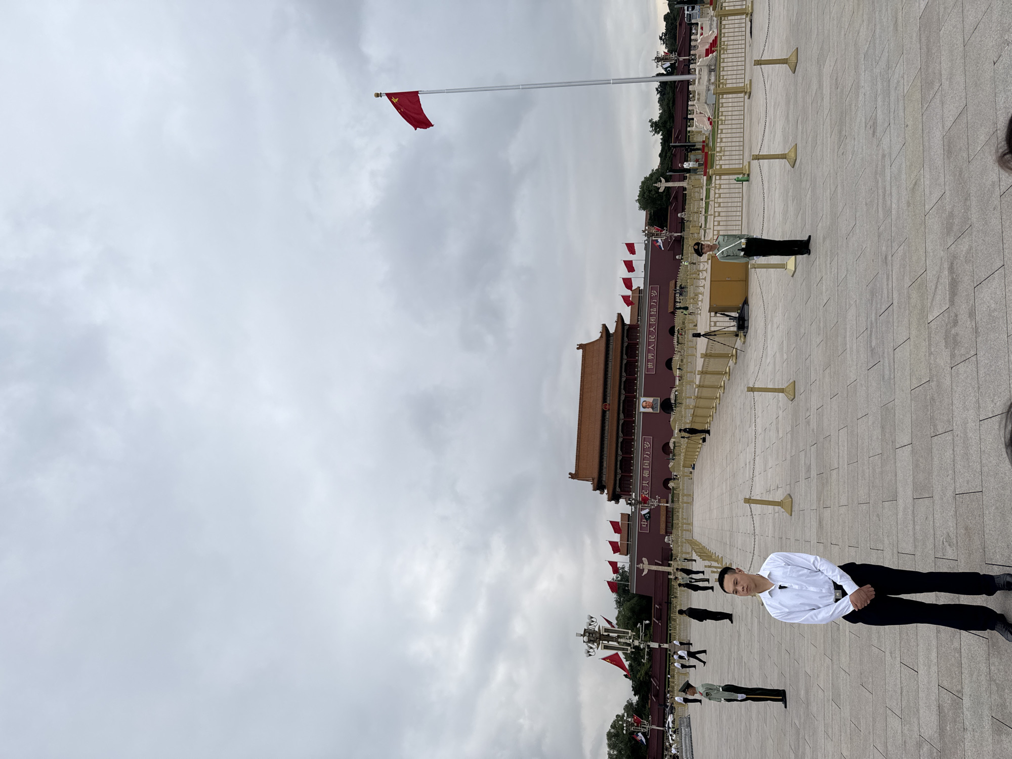Morning scenes documented at Tiananmen Square monument