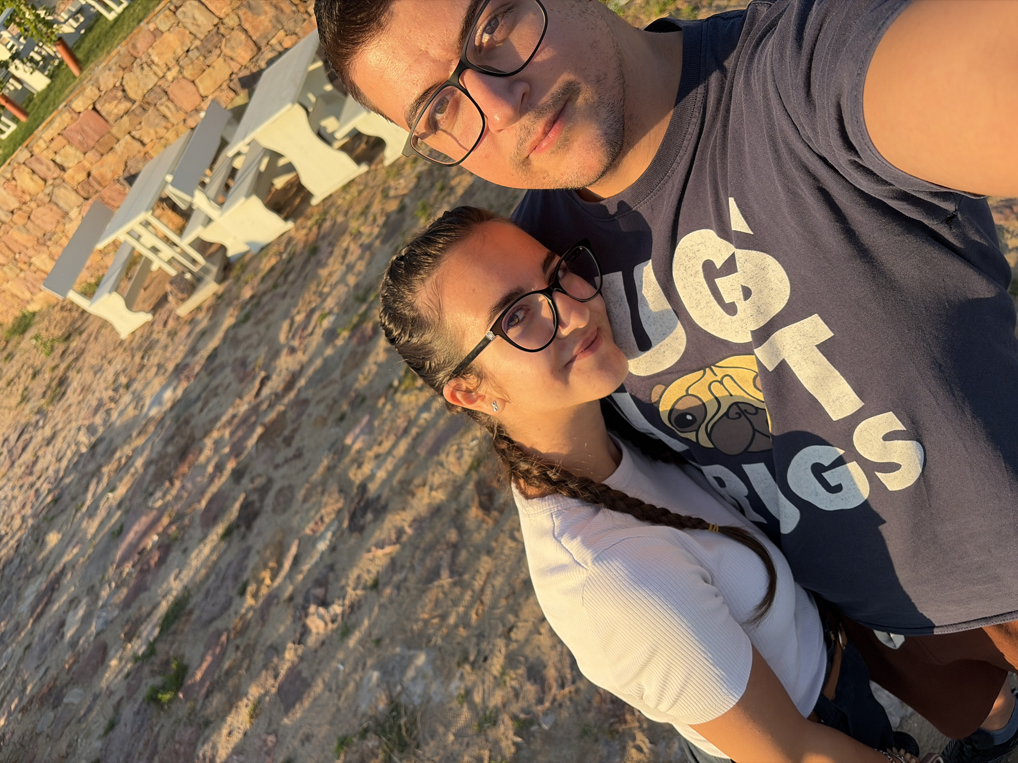 Golden hour picnic at a Sofia hilltop park with roaming peacocks