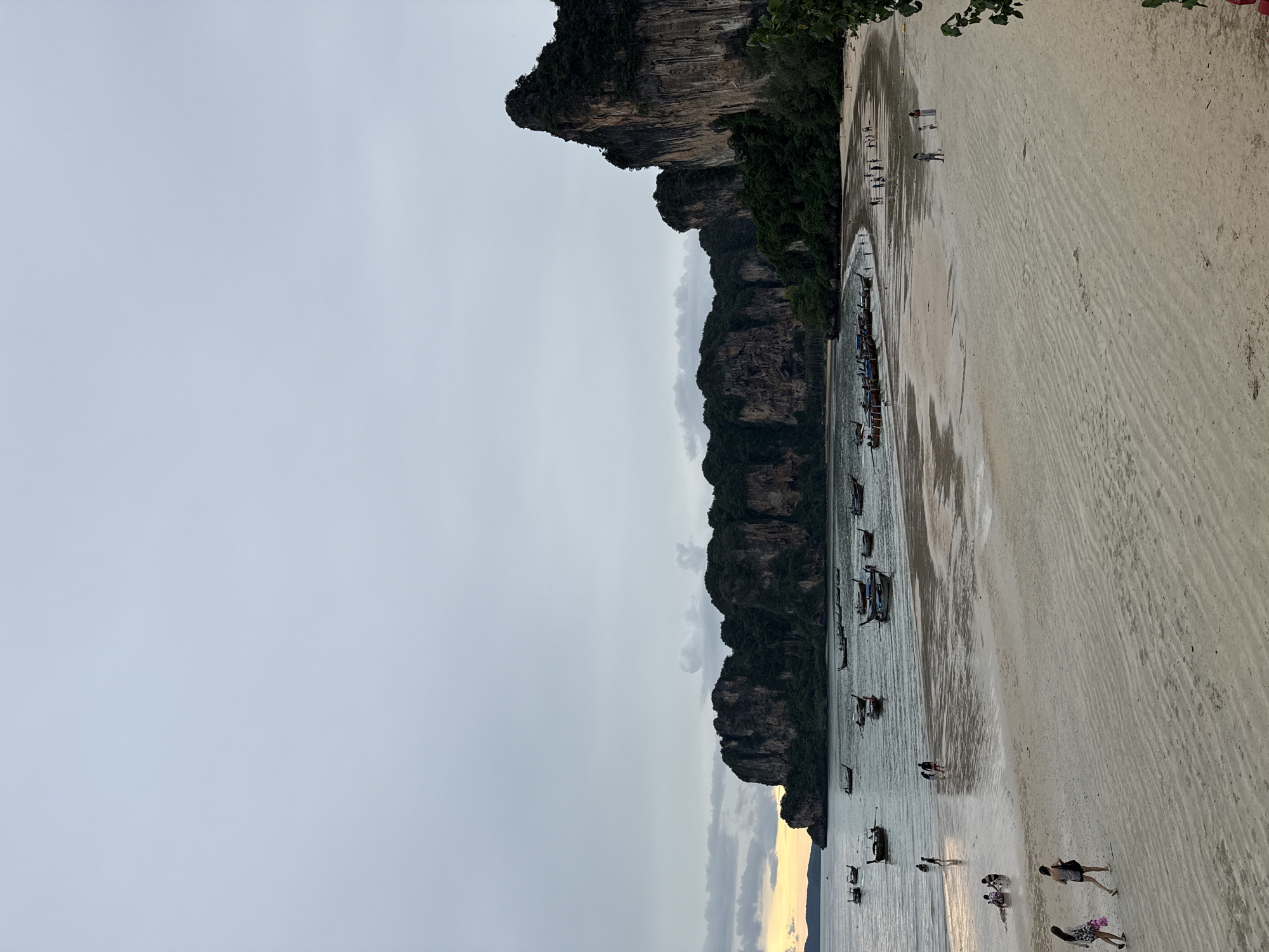 Coffee and coastline on a cloudy morning in Ao Nang