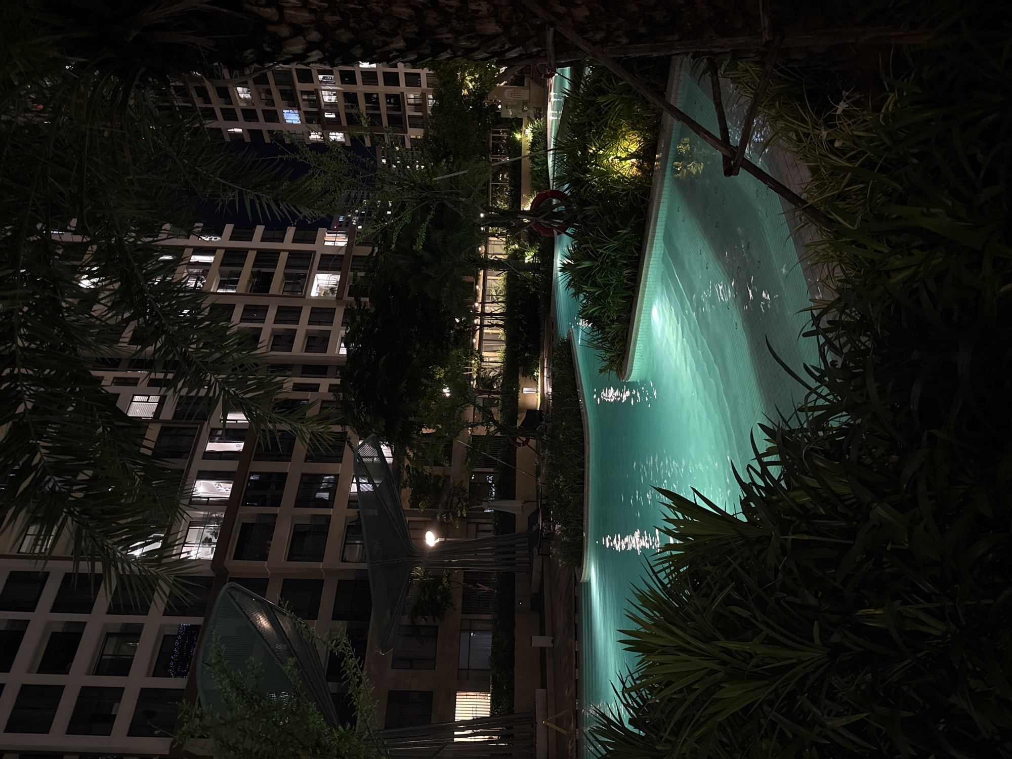 Nighttime amenities at a Thủ Đức residential complex