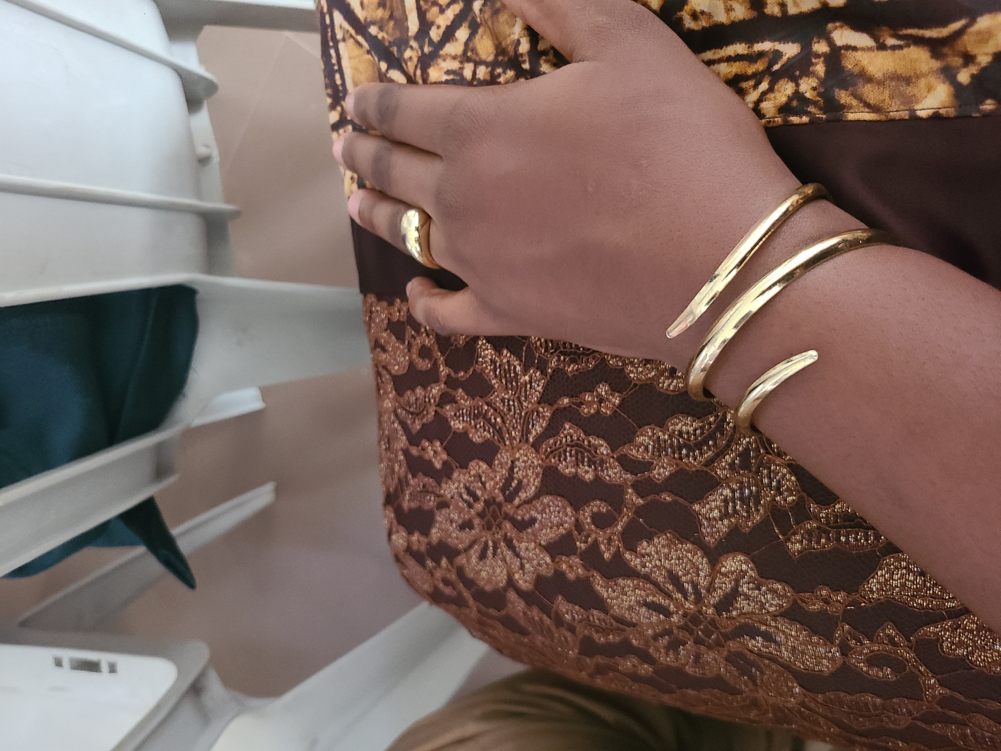Church gathering in Nigeria with ceremonial dress and gold accessories
