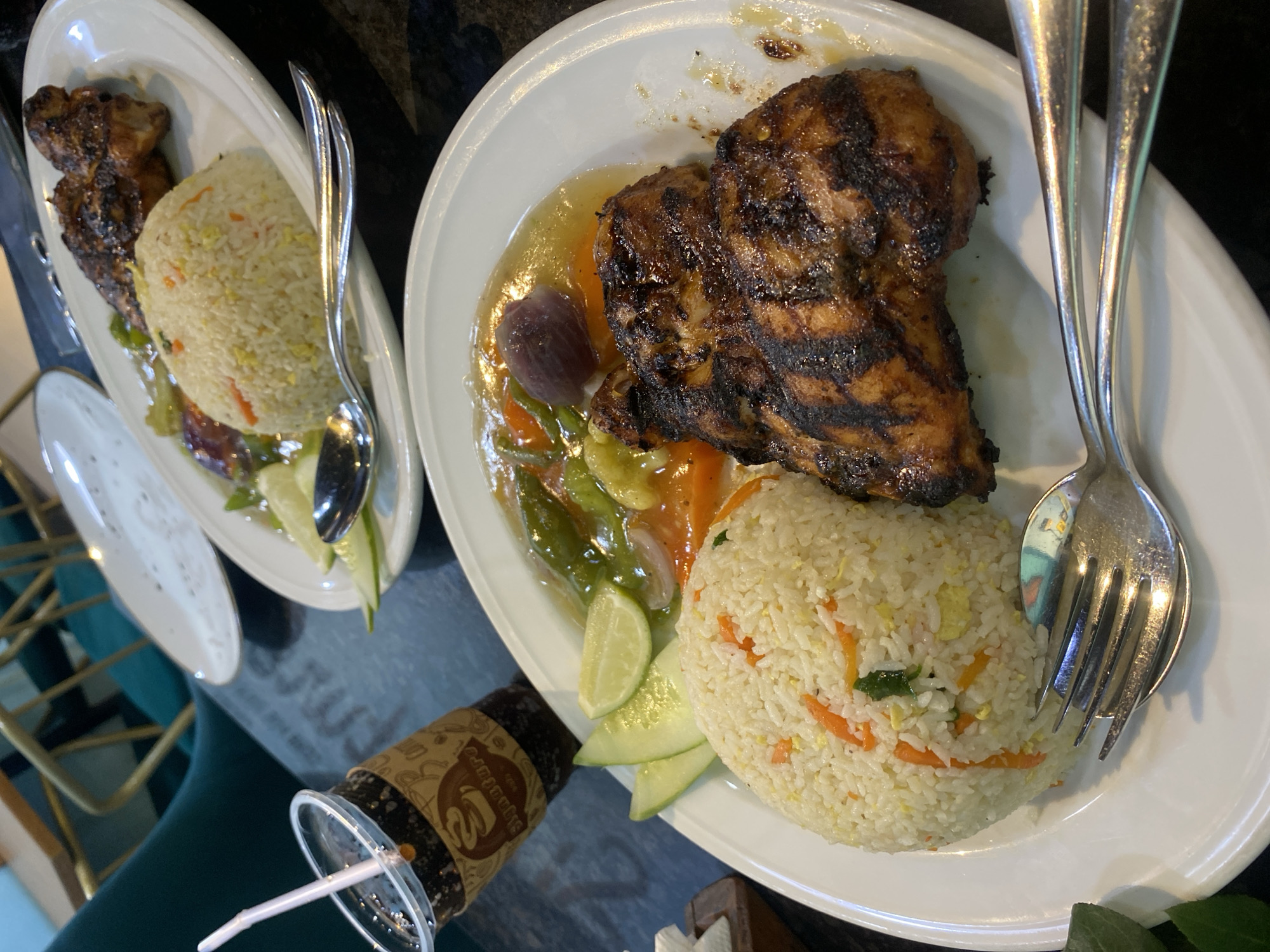 Cafe lunch and street life in a busy Dhaka neighborhood