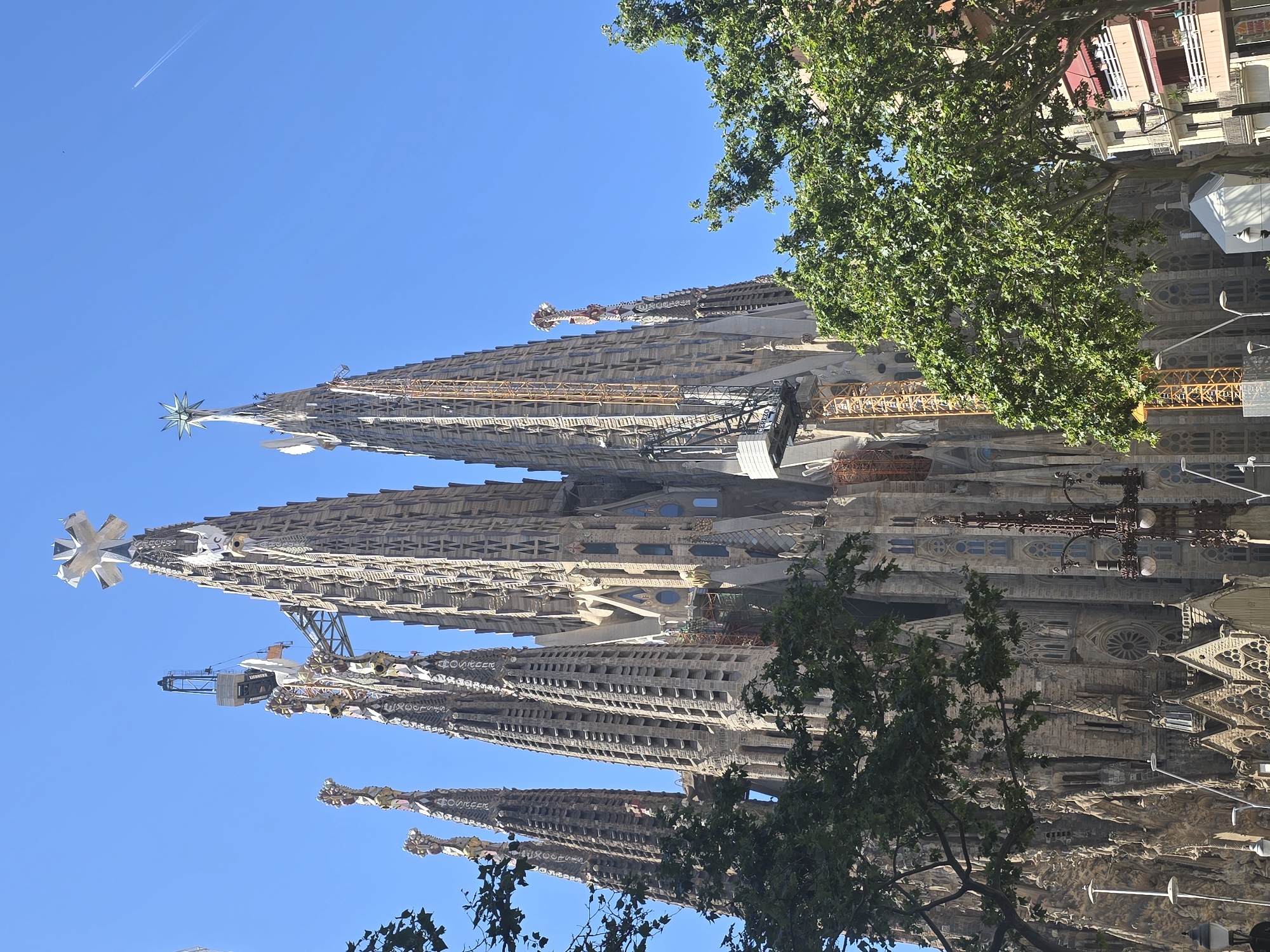 Morning scenes around Barcelona's Sagrada Familia documented by visitor