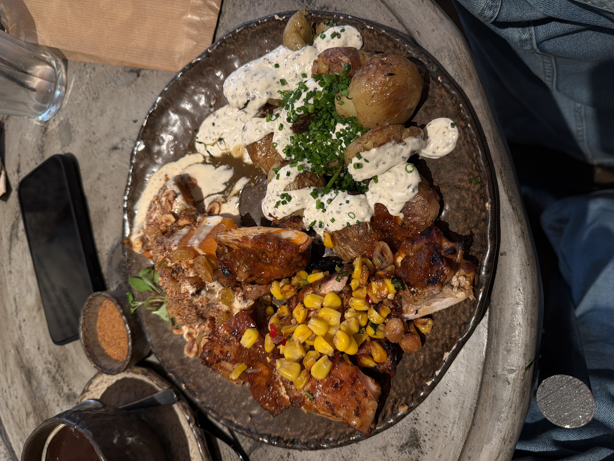 Diner documents lunch at plant-decorated London restaurant