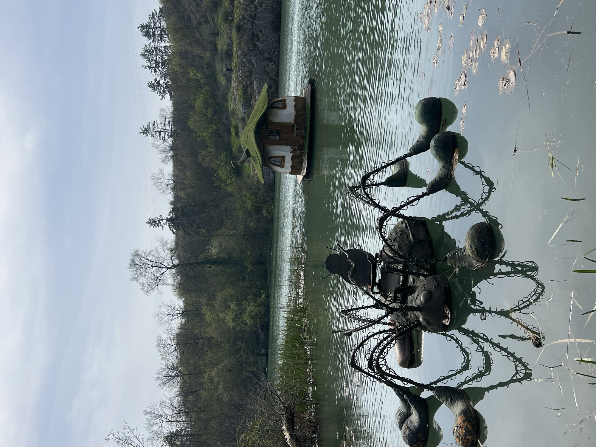 Tourist documents Lukovit landmarks including floating house and memorial