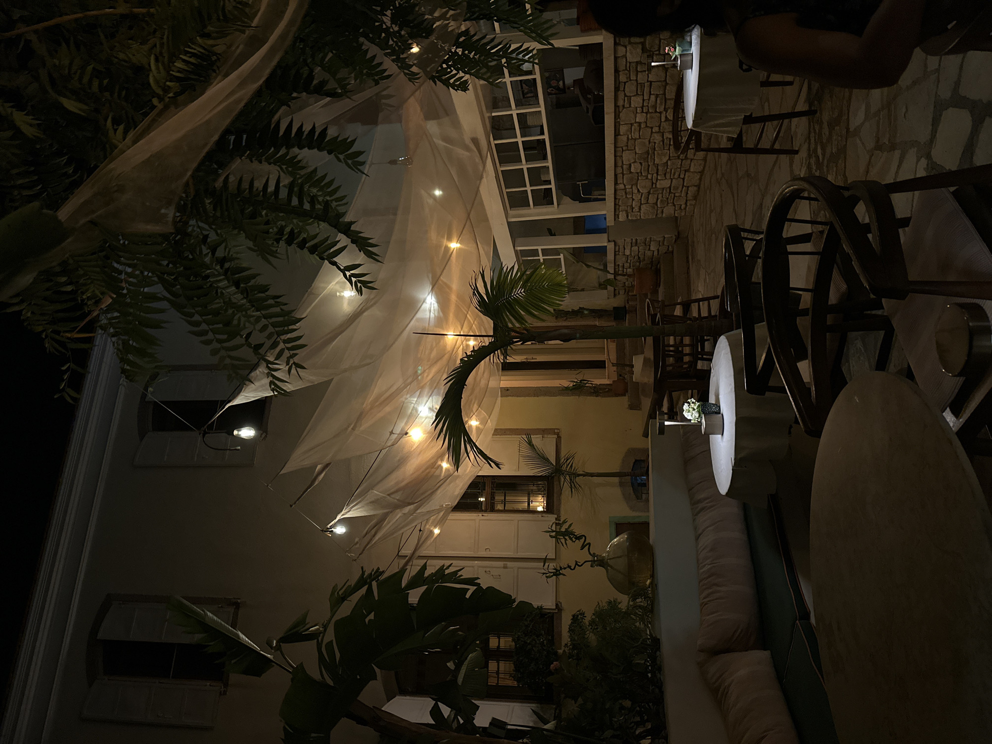 A night out along Urla's lit-up cobblestone streets
