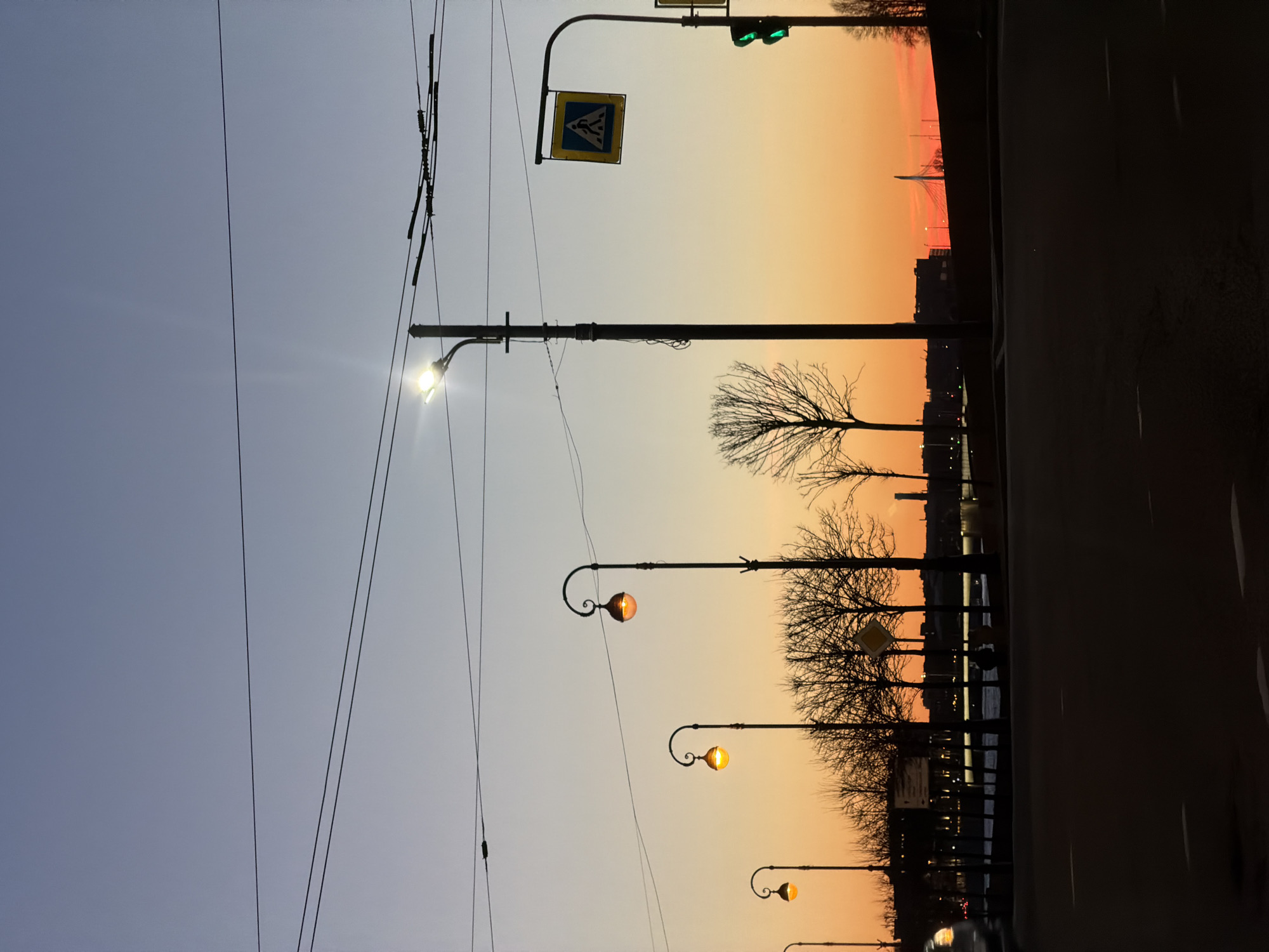 Dawn waterway scene documented in Saint Petersburg