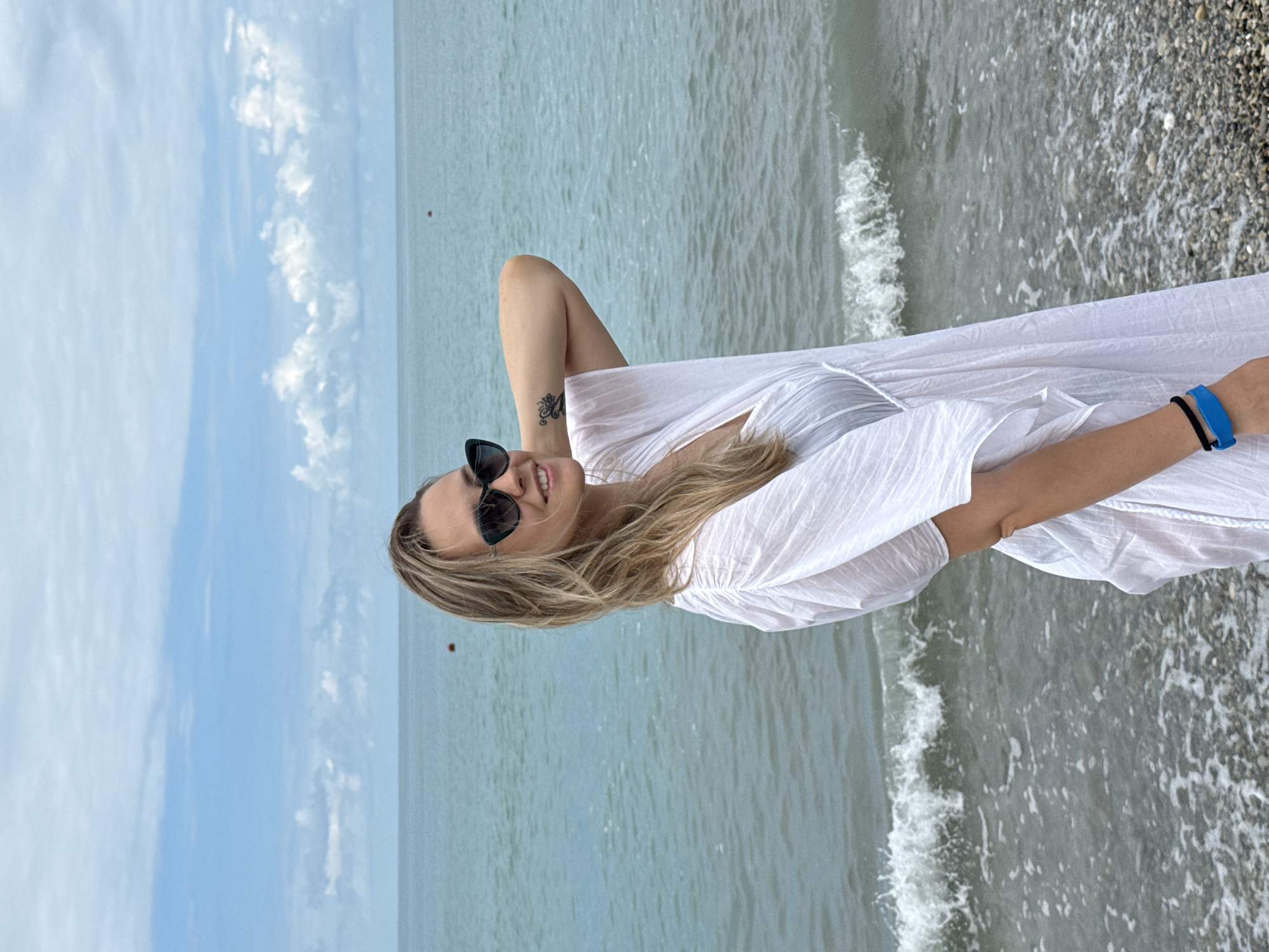 Beach day at Nebug pebble shore with coastal selfies
