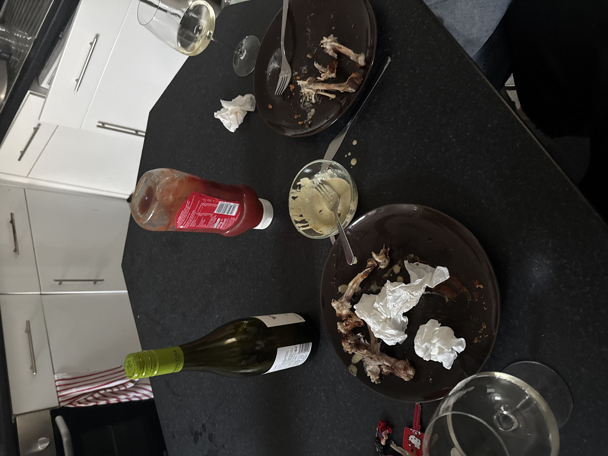 Casual dinner for two documented in Cardiff home