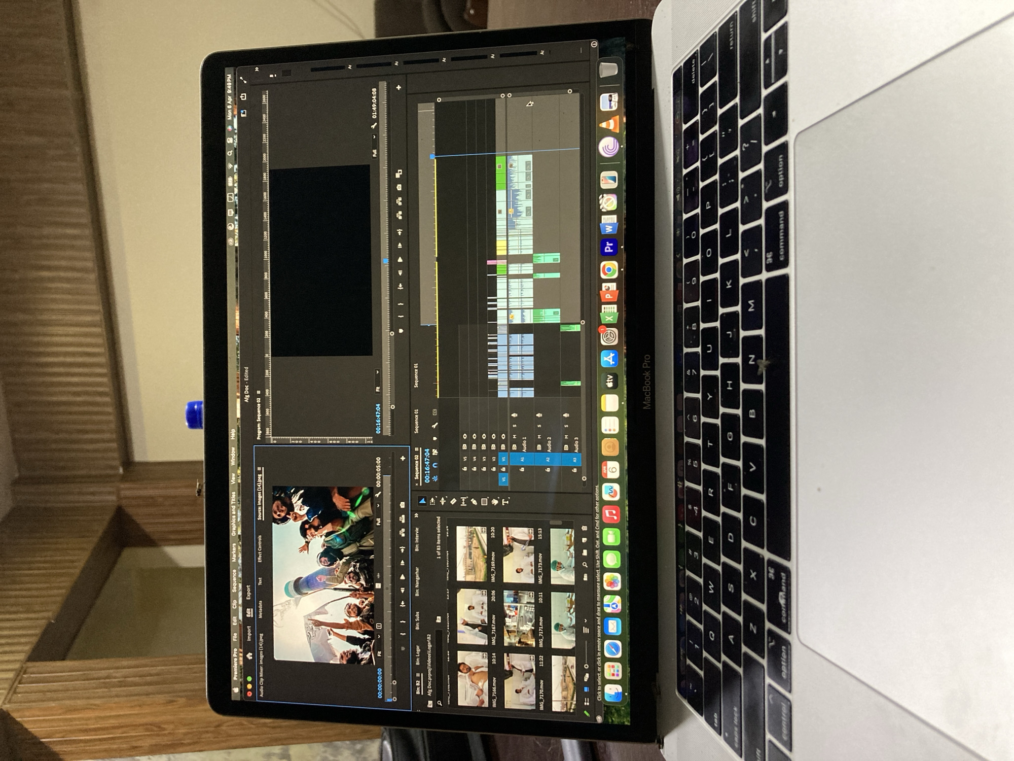 Video editing session documented on MacBook in Quetta