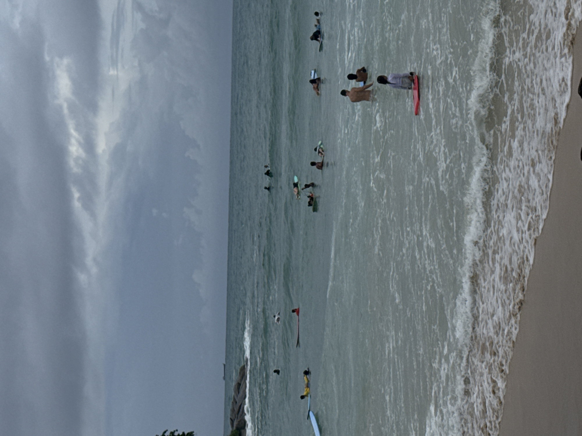 Karon Beach surf session under cloudy skies