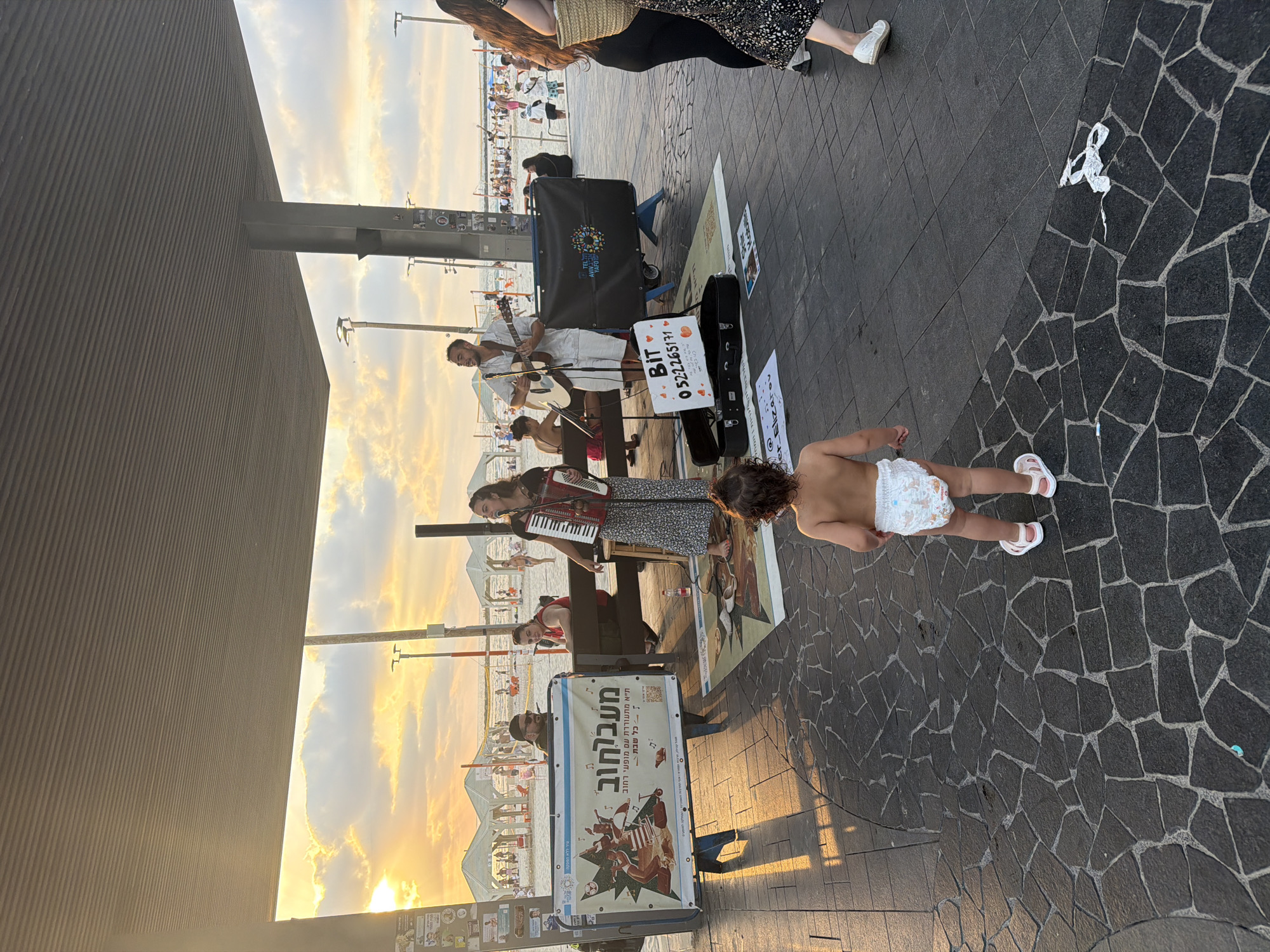Live music at sunset on Tel Aviv's beachfront promenade