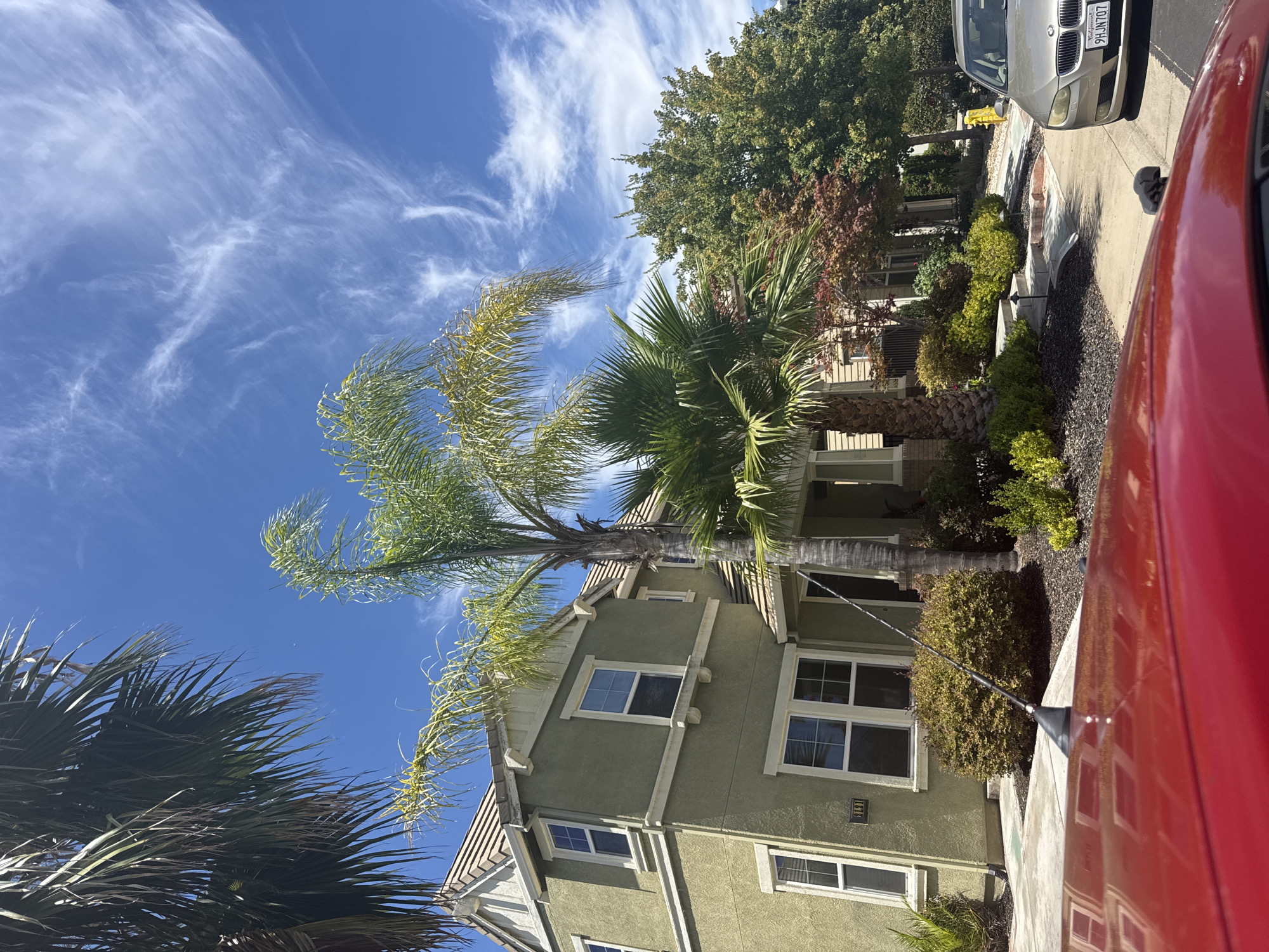Real estate blimp drifts over Roseville suburbs on sunny afternoon