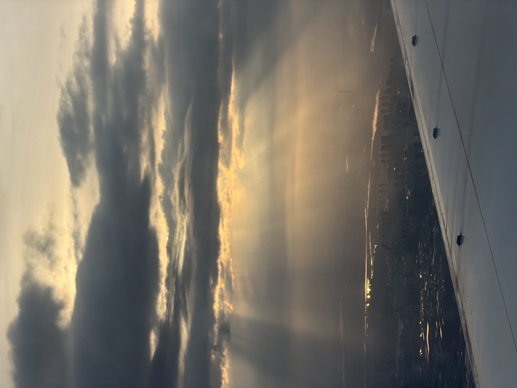 Aerial view of Krasnoyarsk captured from airplane window