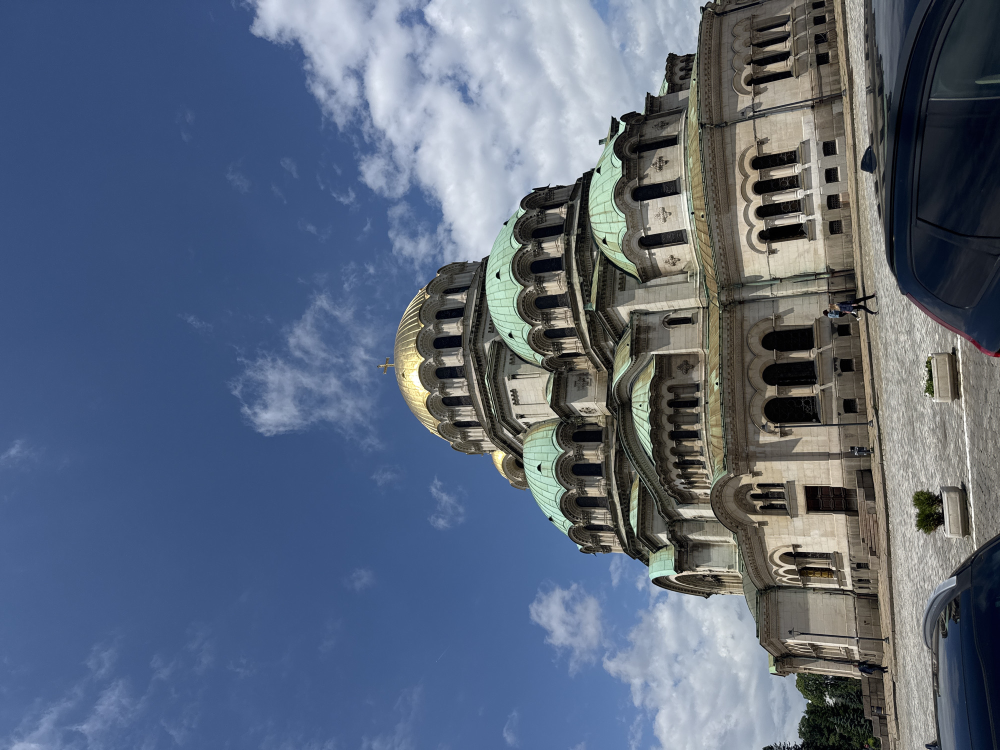 Tourist documents morning visit to Alexander Nevsky Cathedral in Sofia