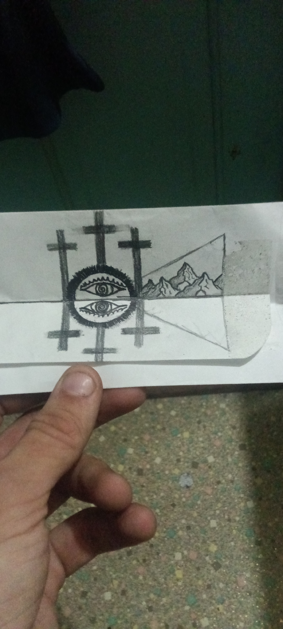 Clarksville resident documents drawings, hooded figure, emoji text