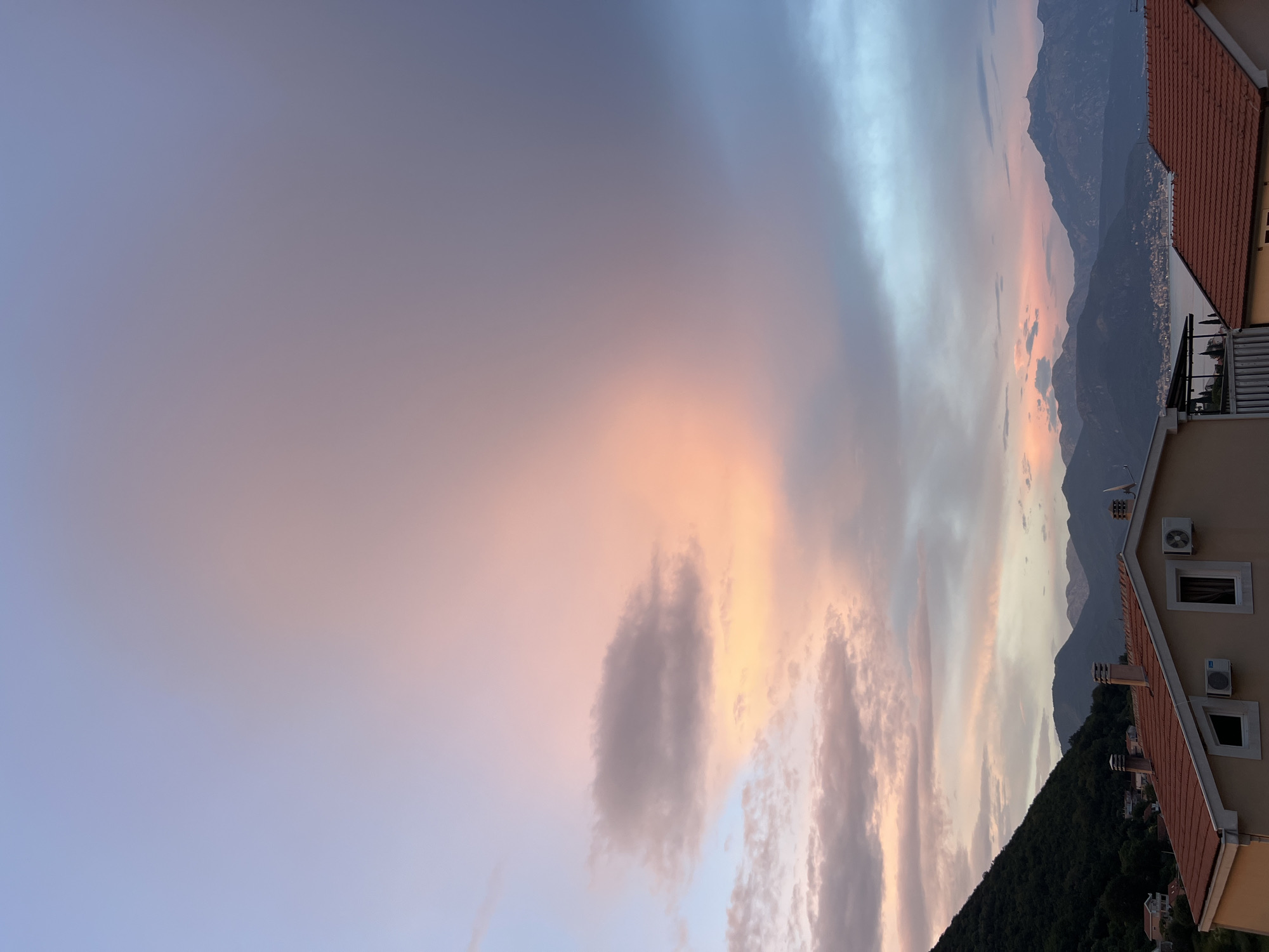 Sunset over Baošići's coastal hillside, Bay of Kotor