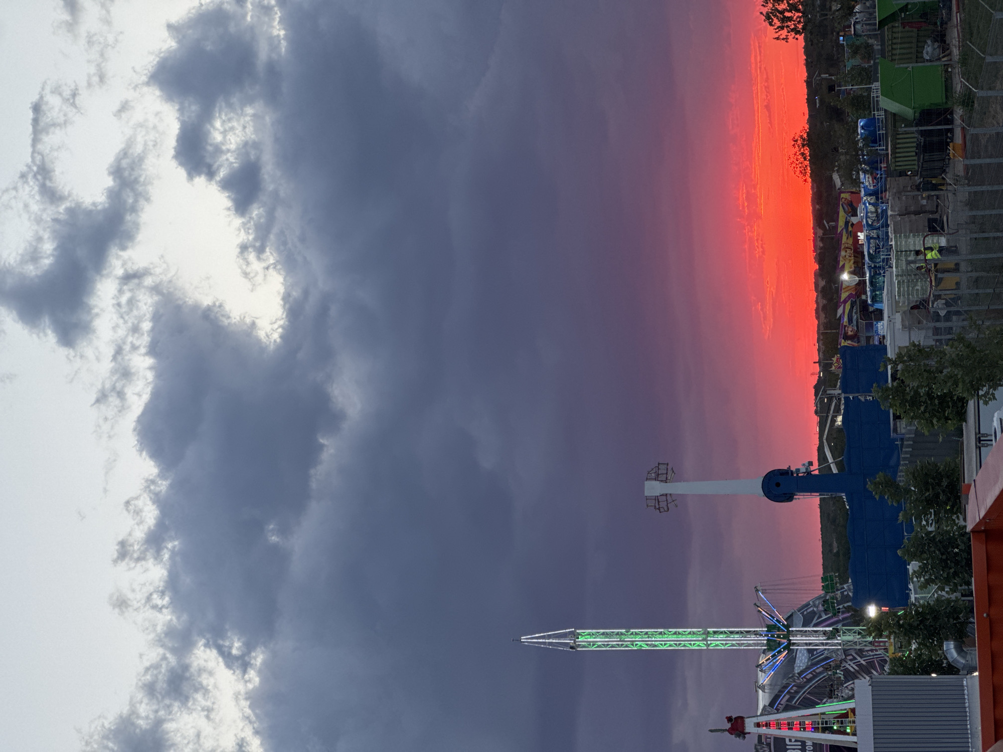 Amusement park at sunset, Costinești beachside resort