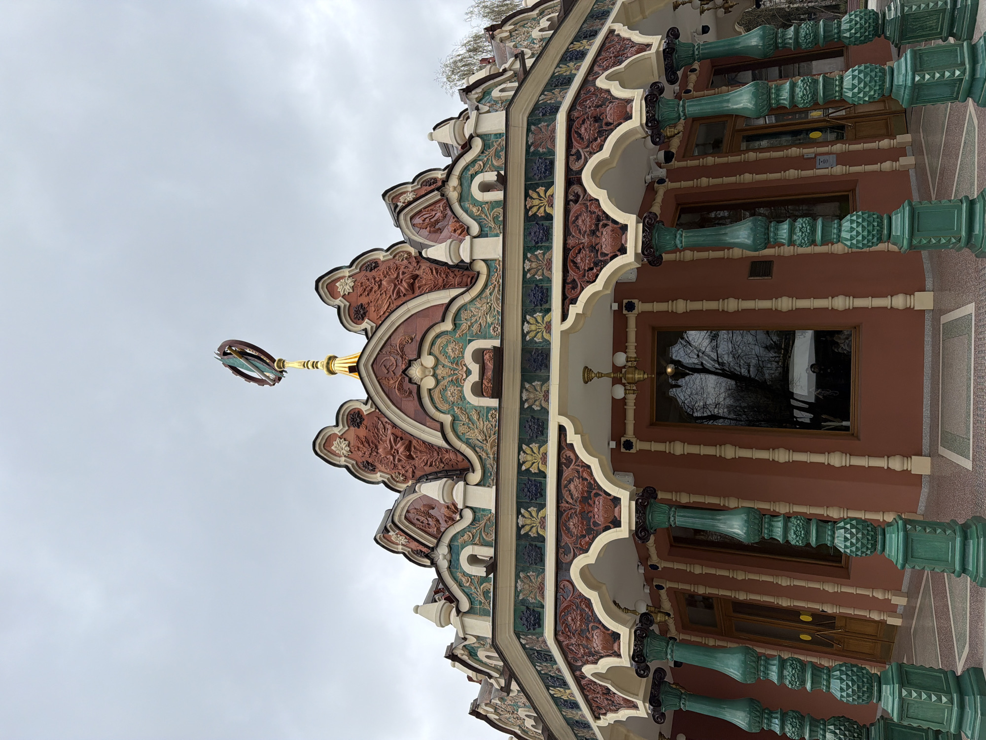 Moscow architectural landmarks and art installations documented during morning hours