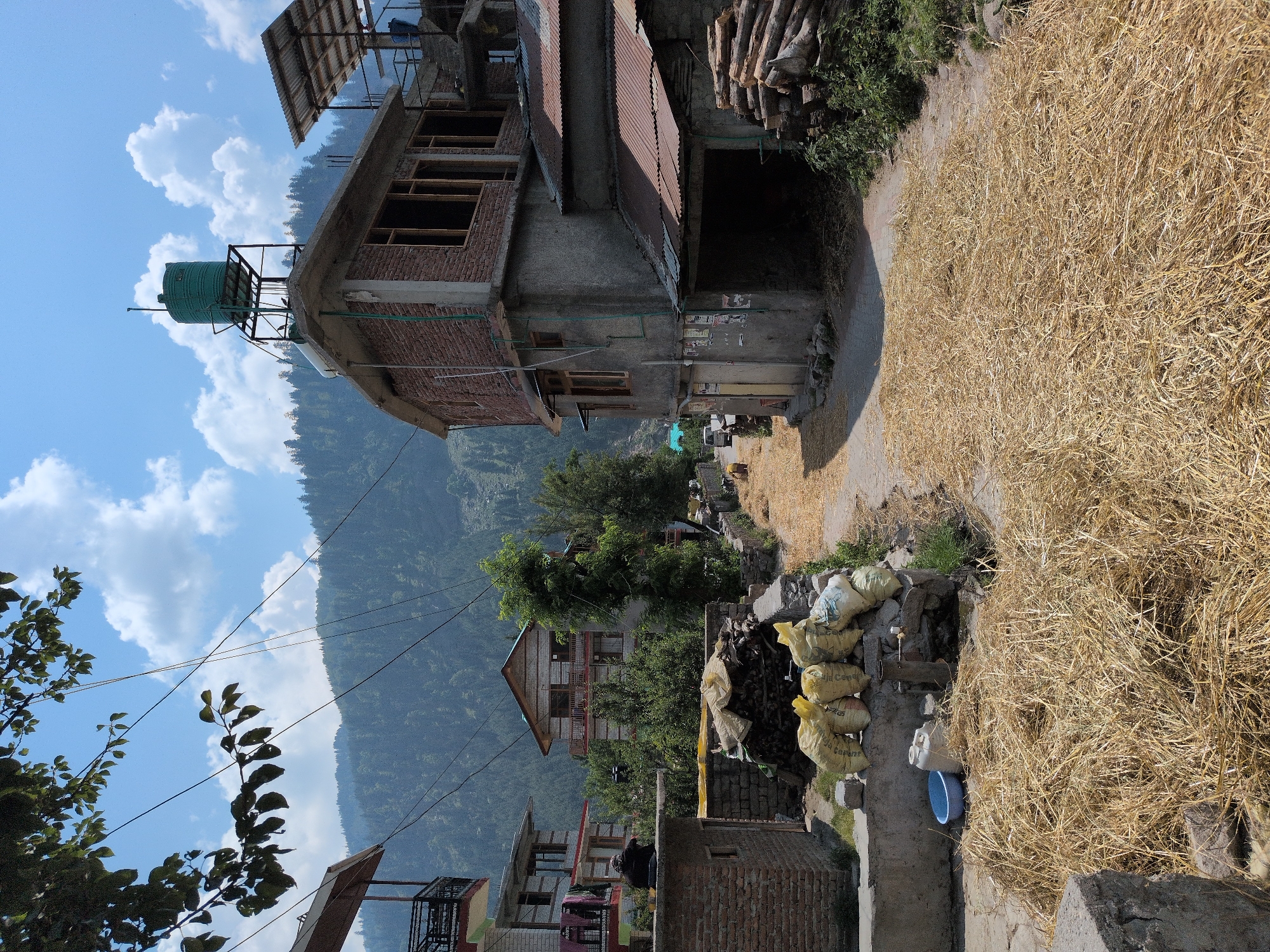 Morning village scenes captured in mountainous Burwa, India