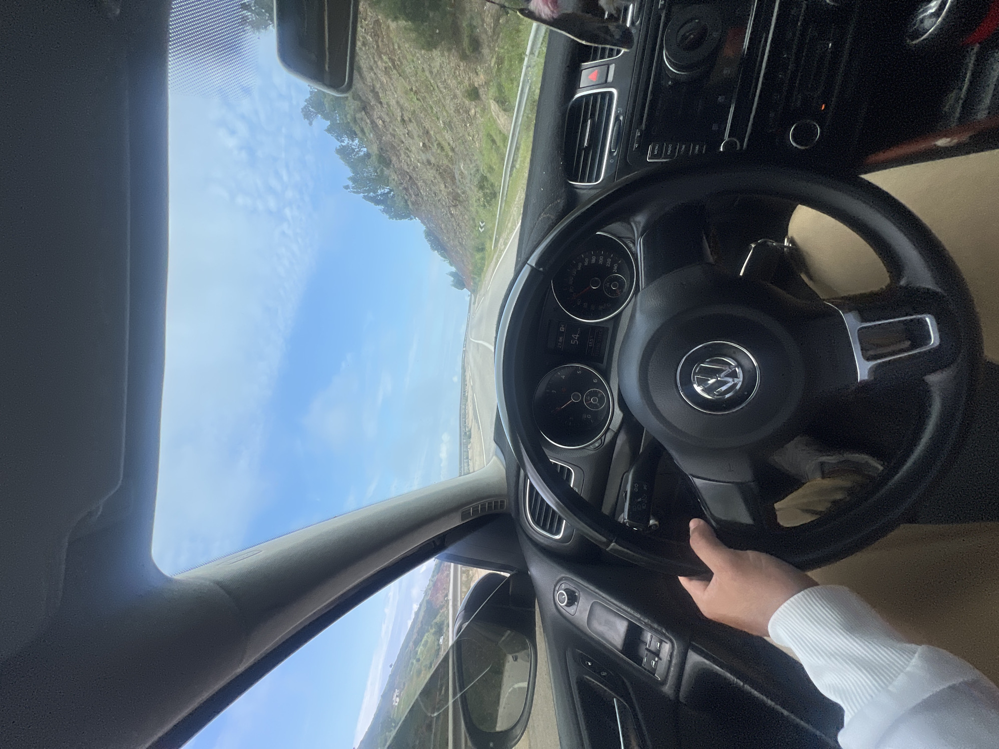 Driver documents scenic journey through rural Morocco countryside