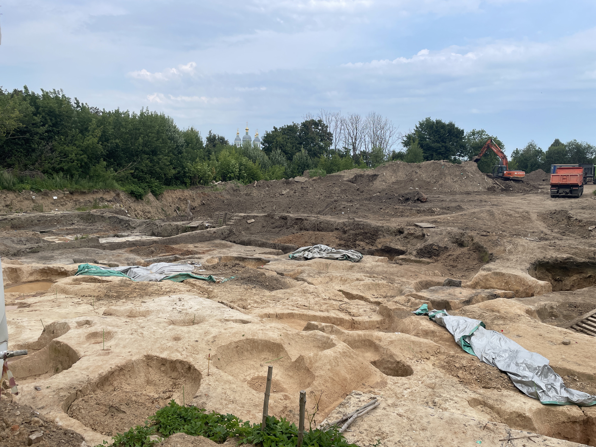 Archaeological dig and surroundings in Sof'ino, Russia