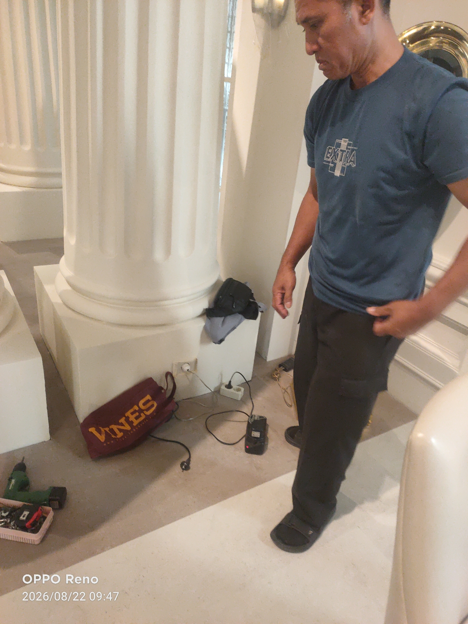 Interior fit-out crew preps an upscale space before opening