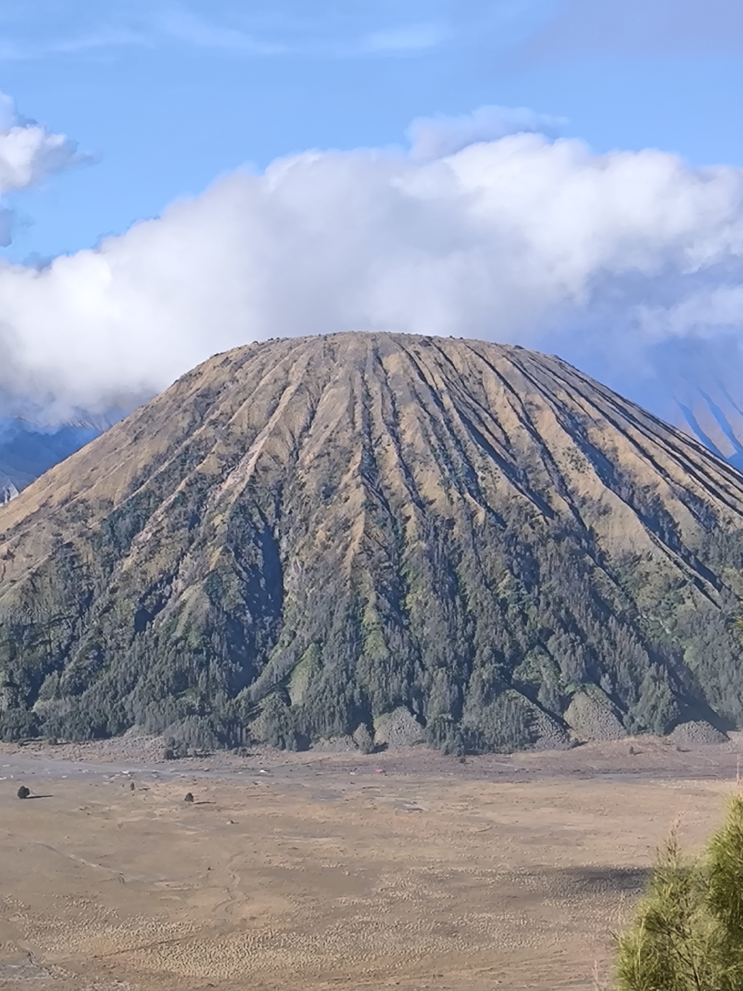 Mount Bromo erupting over the Tengger Caldera, Cemorolawang