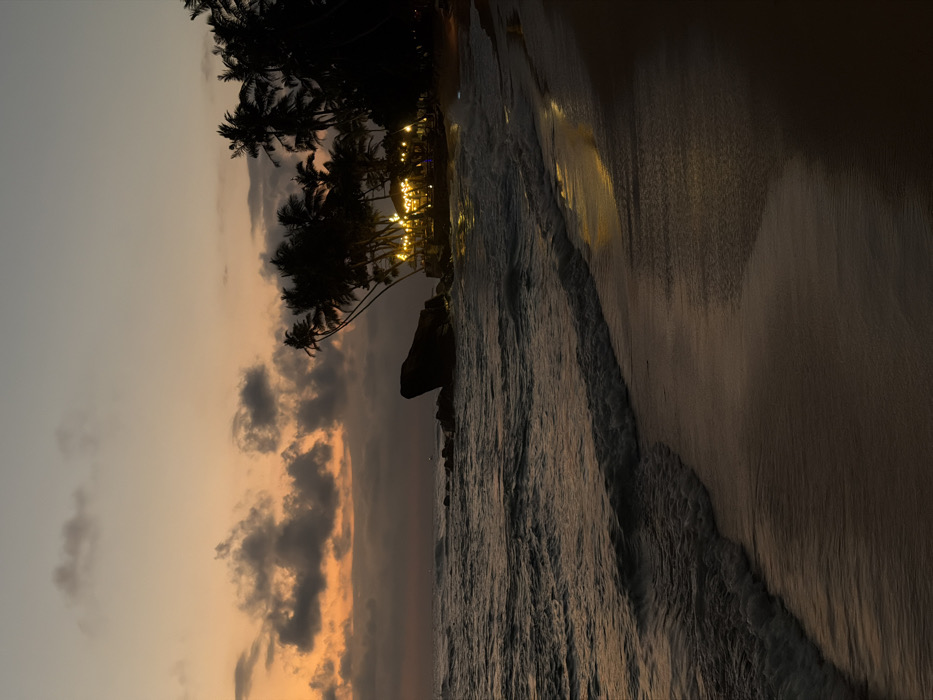Twilight colors observed along Talpe coastline, Sri Lanka