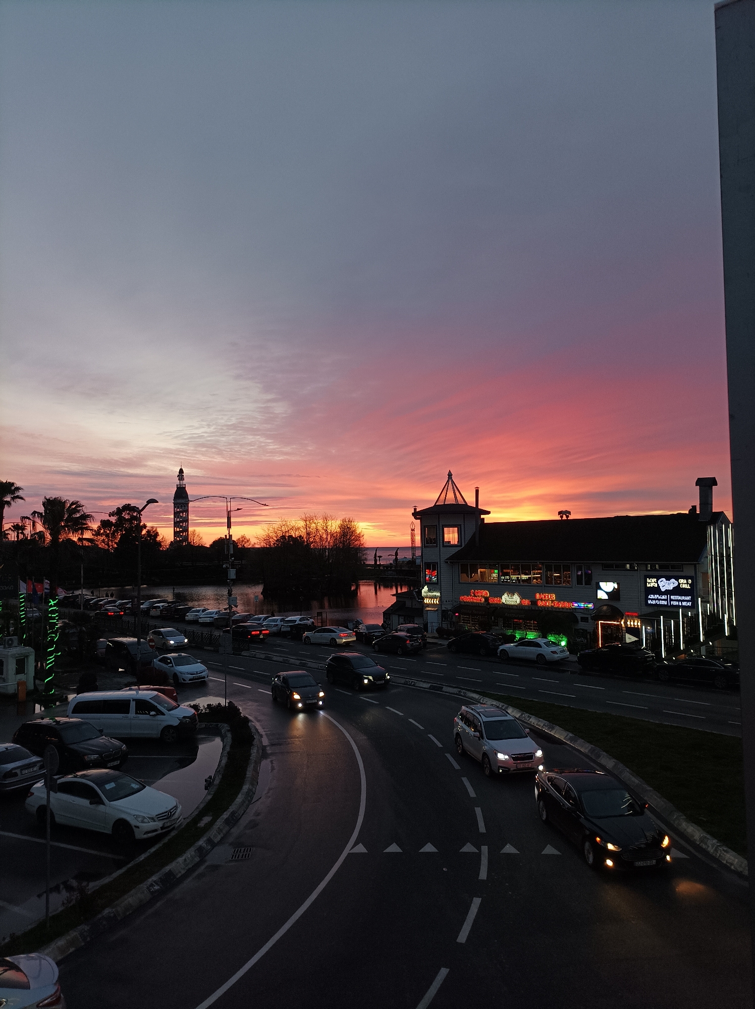 Sunset and cityscape views captured across Batumi, Georgia