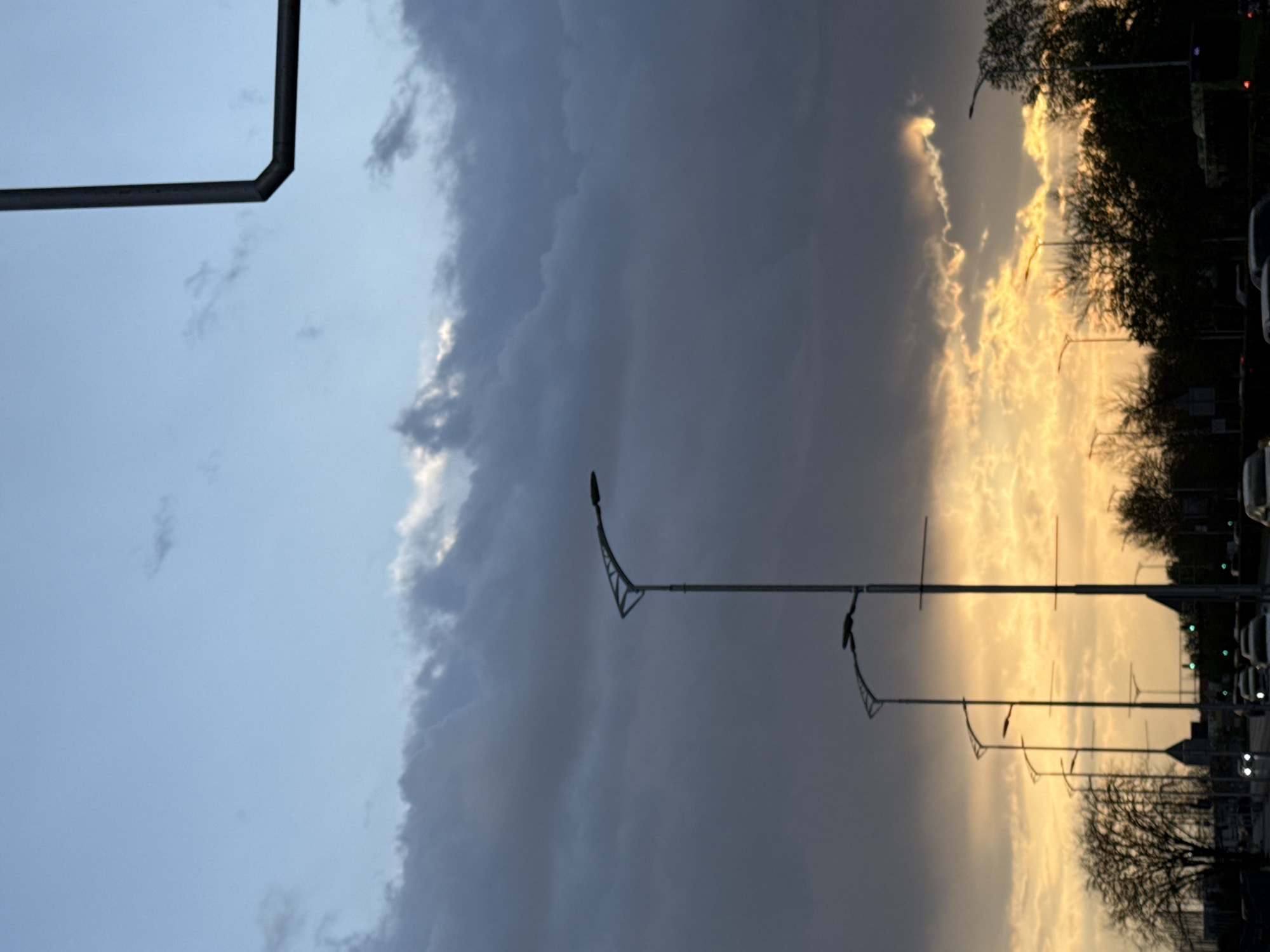 Golden hour street scene captured in unidentified city