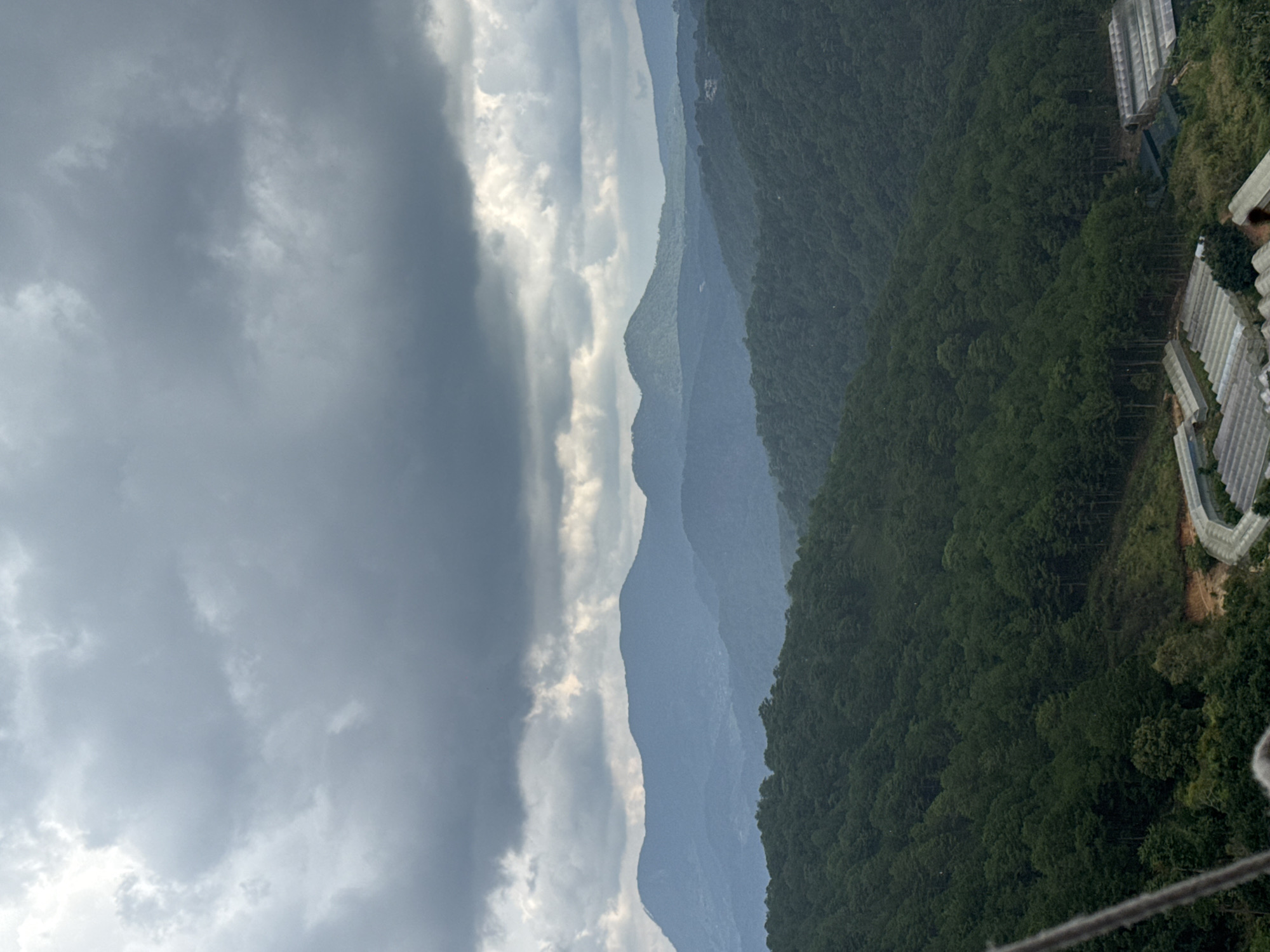 Morning at hillside cafe overlooking Xuân Thành valley