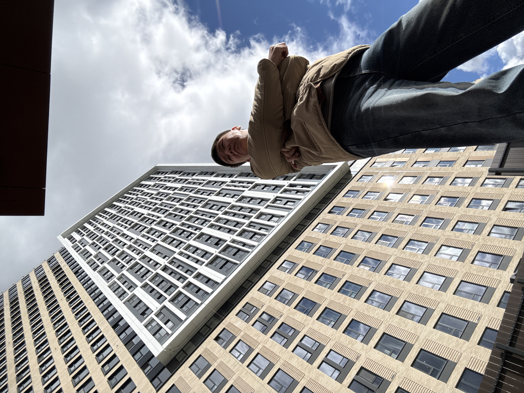 Person photographed walking through Khimki buildings, visits aquarium