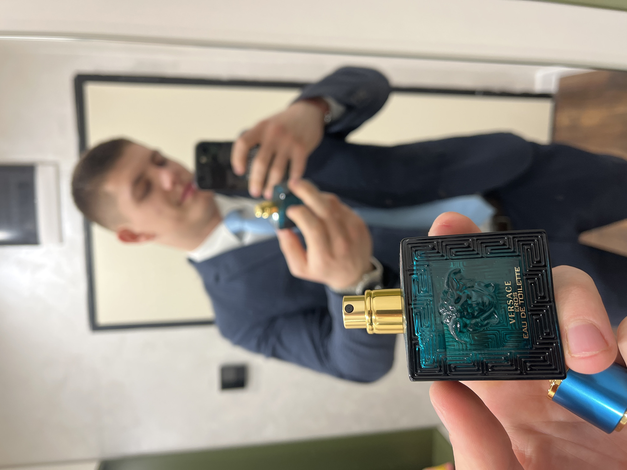 Morning selfie and collectible figurines documented in Sofia