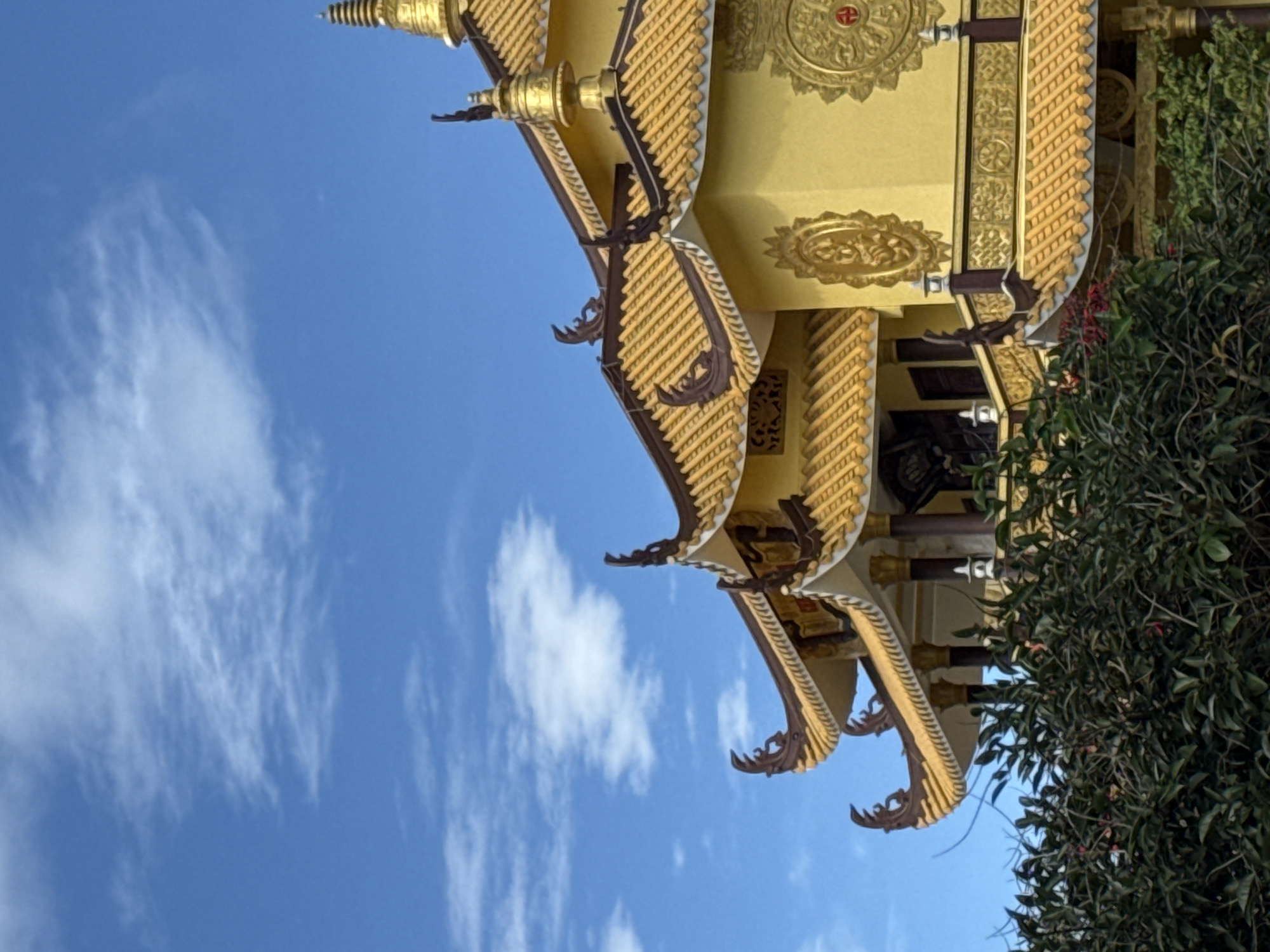 Da Lat's Truc Lam temple and surroundings on a clear day