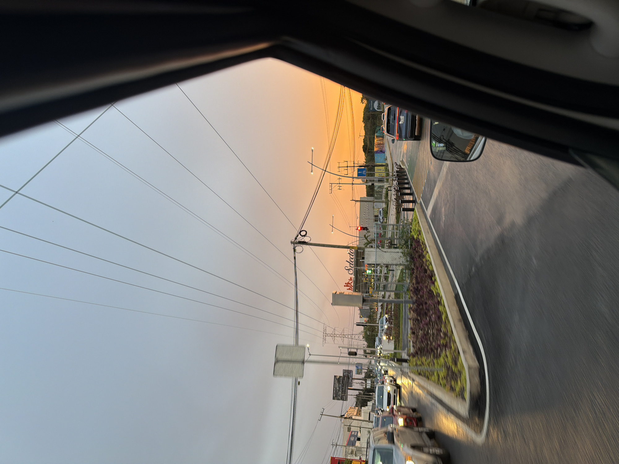 Street scenes captured during golden hour in Cancún