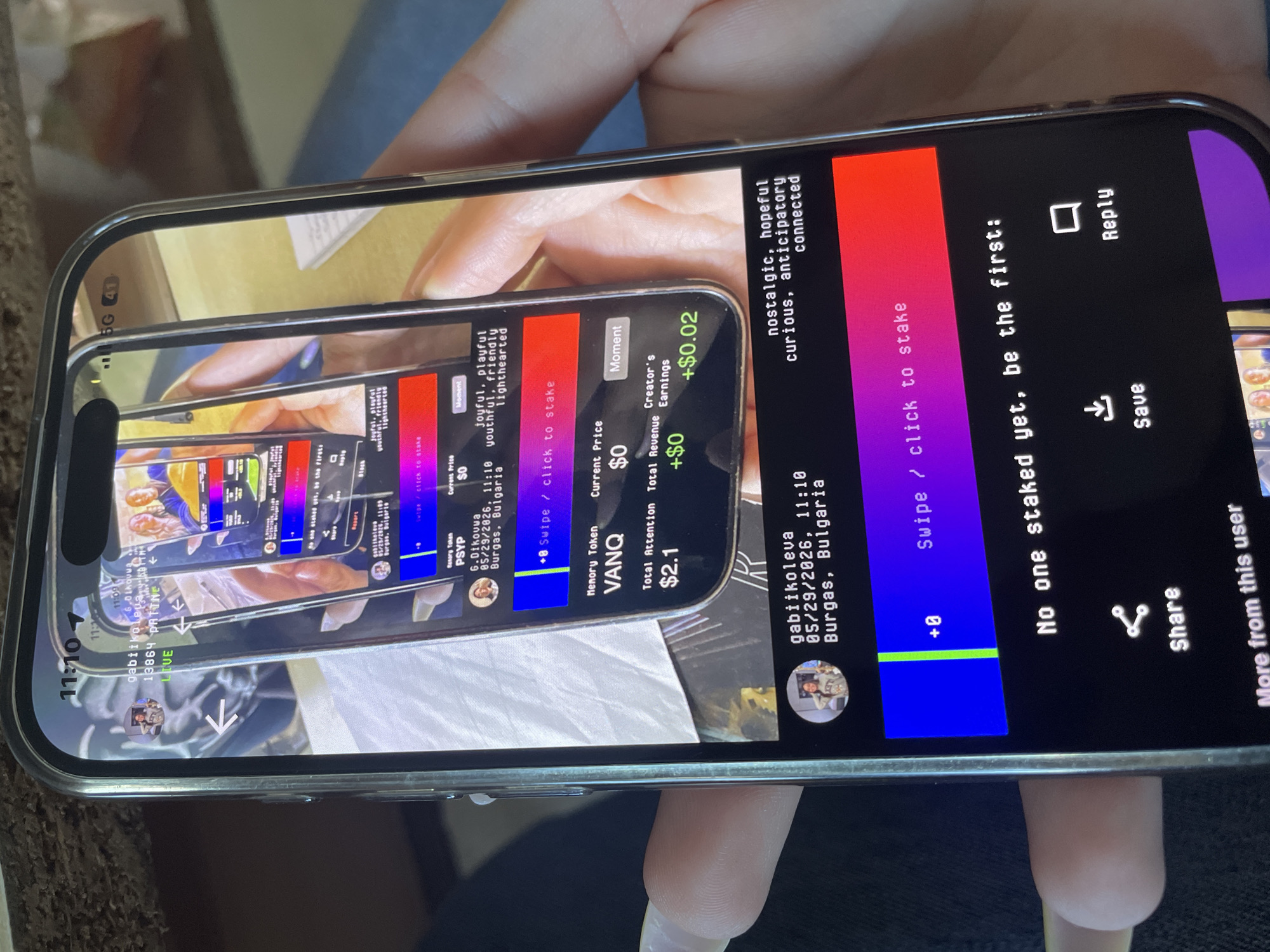 Social media activity and memory-staking app usage in Burgas