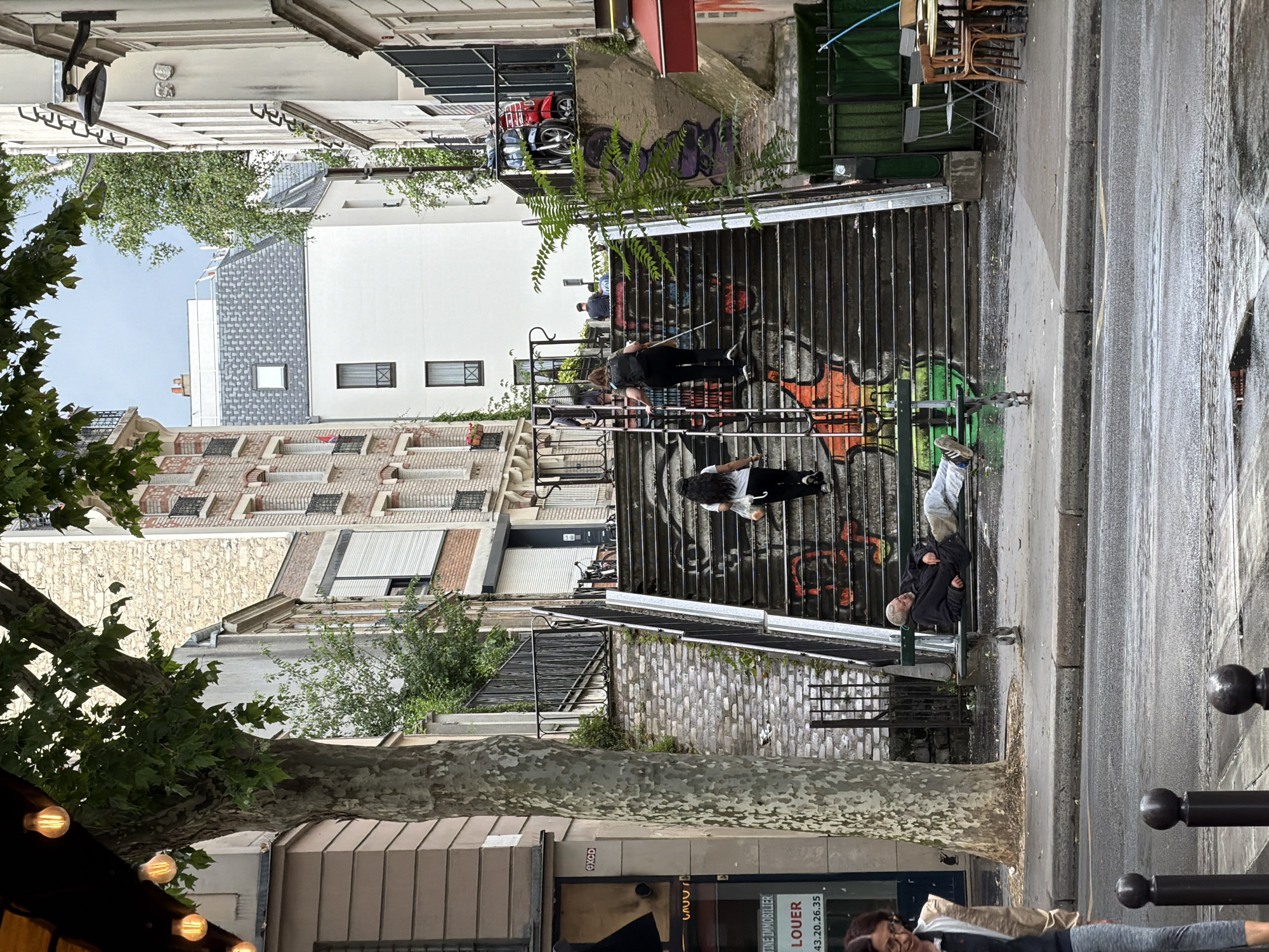 Montmartre streets and staircases on a June afternoon